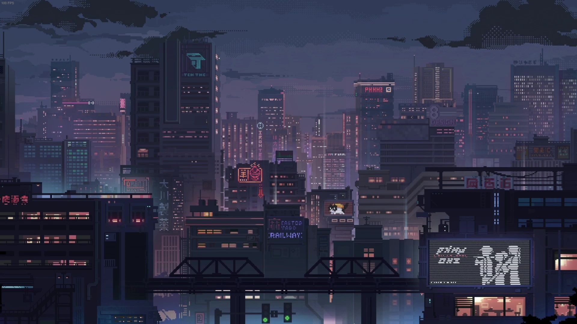 1920x1080 Night City Pixel Live Wallpaper