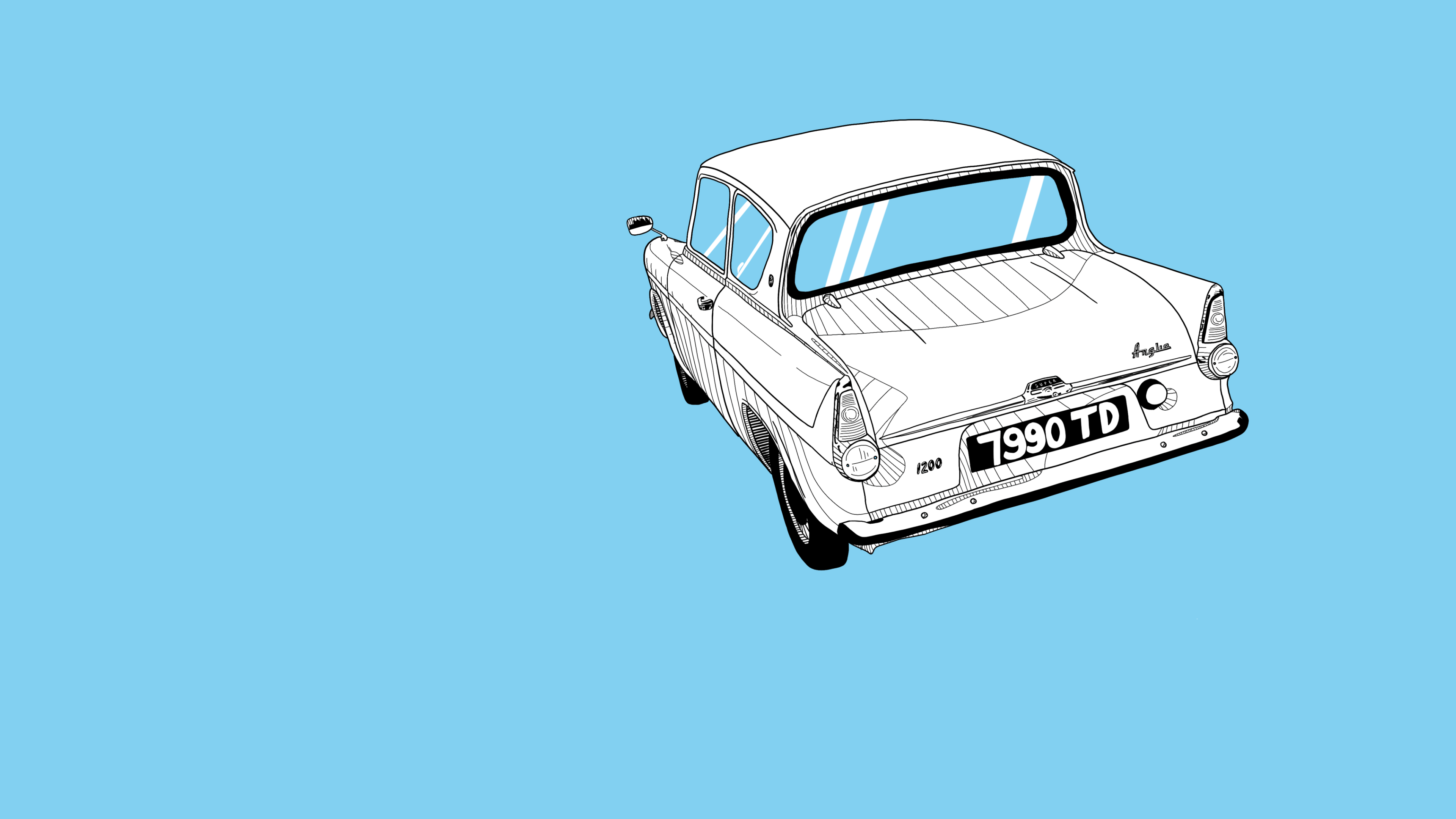 3840x2160 Flying Ford Anglia Wallpaper 4K