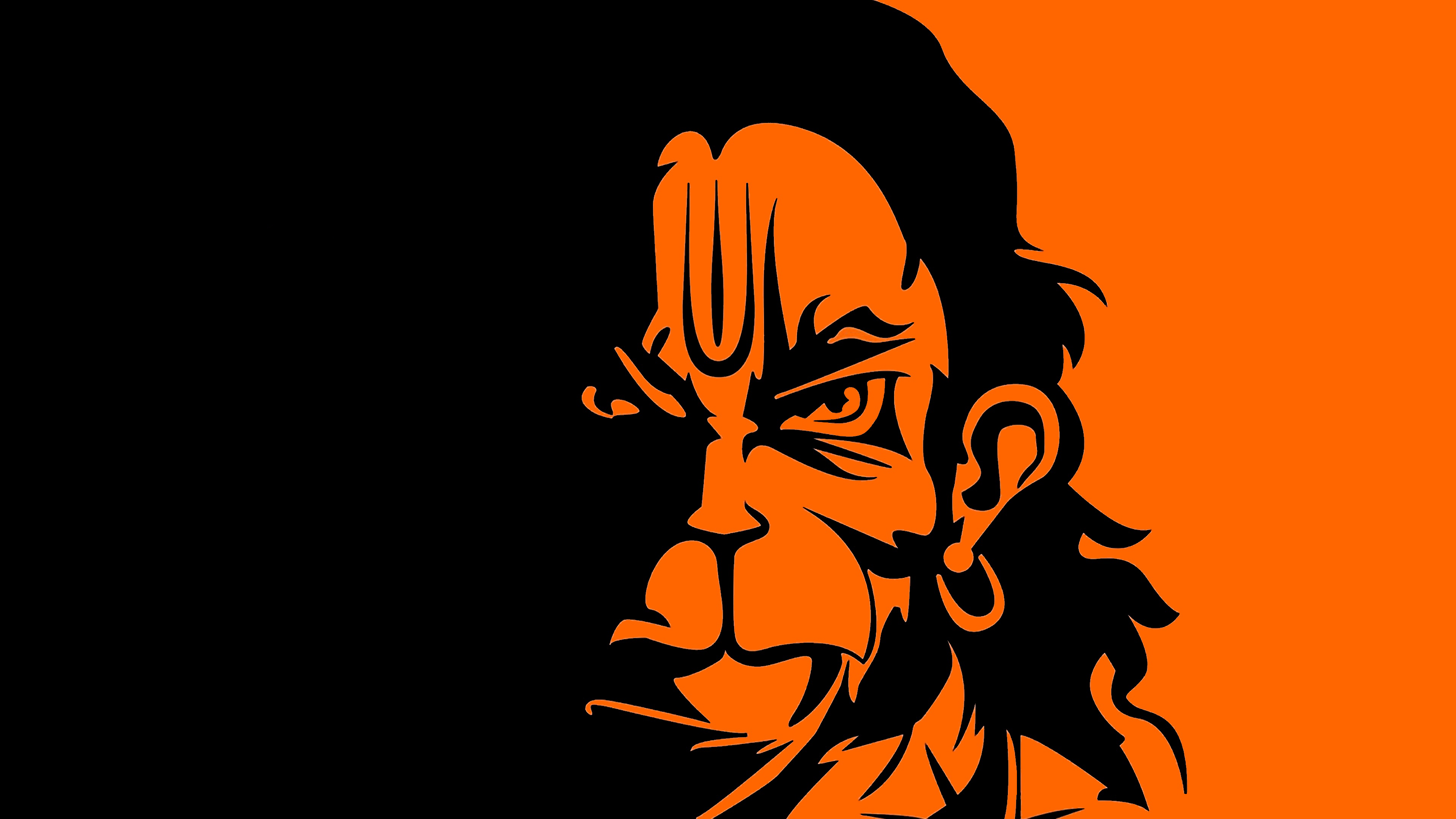 3840x2160 Lord Hanuman Wallpaper 4K, Minimalist, Anjaneya