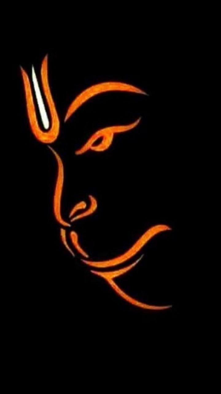 720x1280 Home decor ideas with lord shiva art. Minimalist shiva tattoo design, Orange and black spiritual art, Hanuman image
