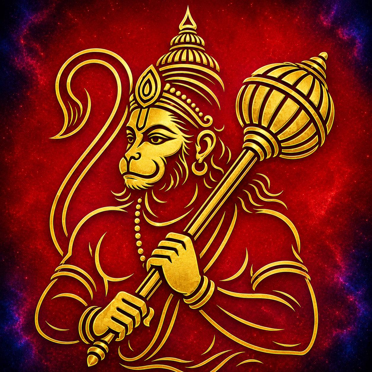 1254x1254 Hanuman Drawing