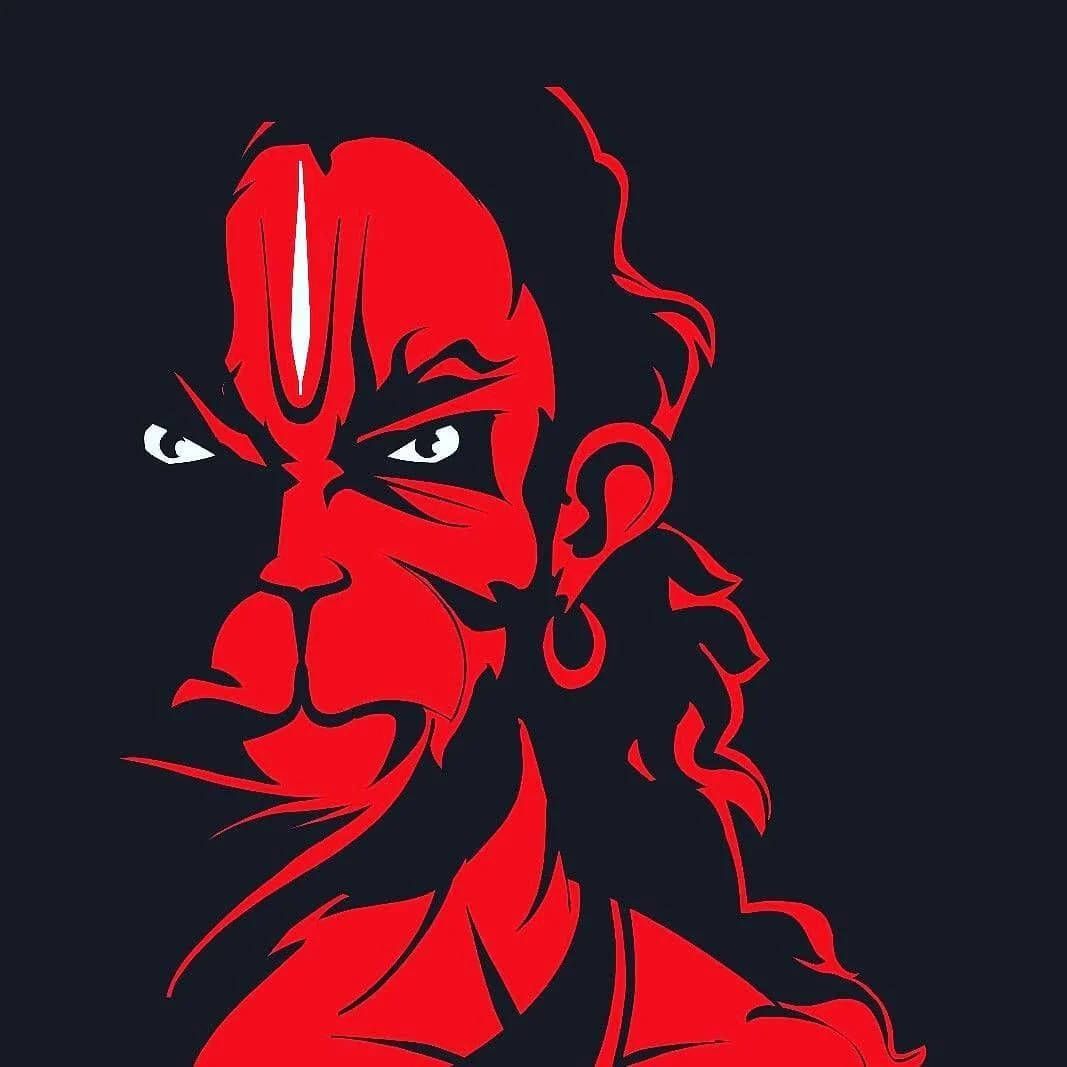 1067x1067 Download Bajrang Dal's Hanuman Minimalist HD Wallpaper