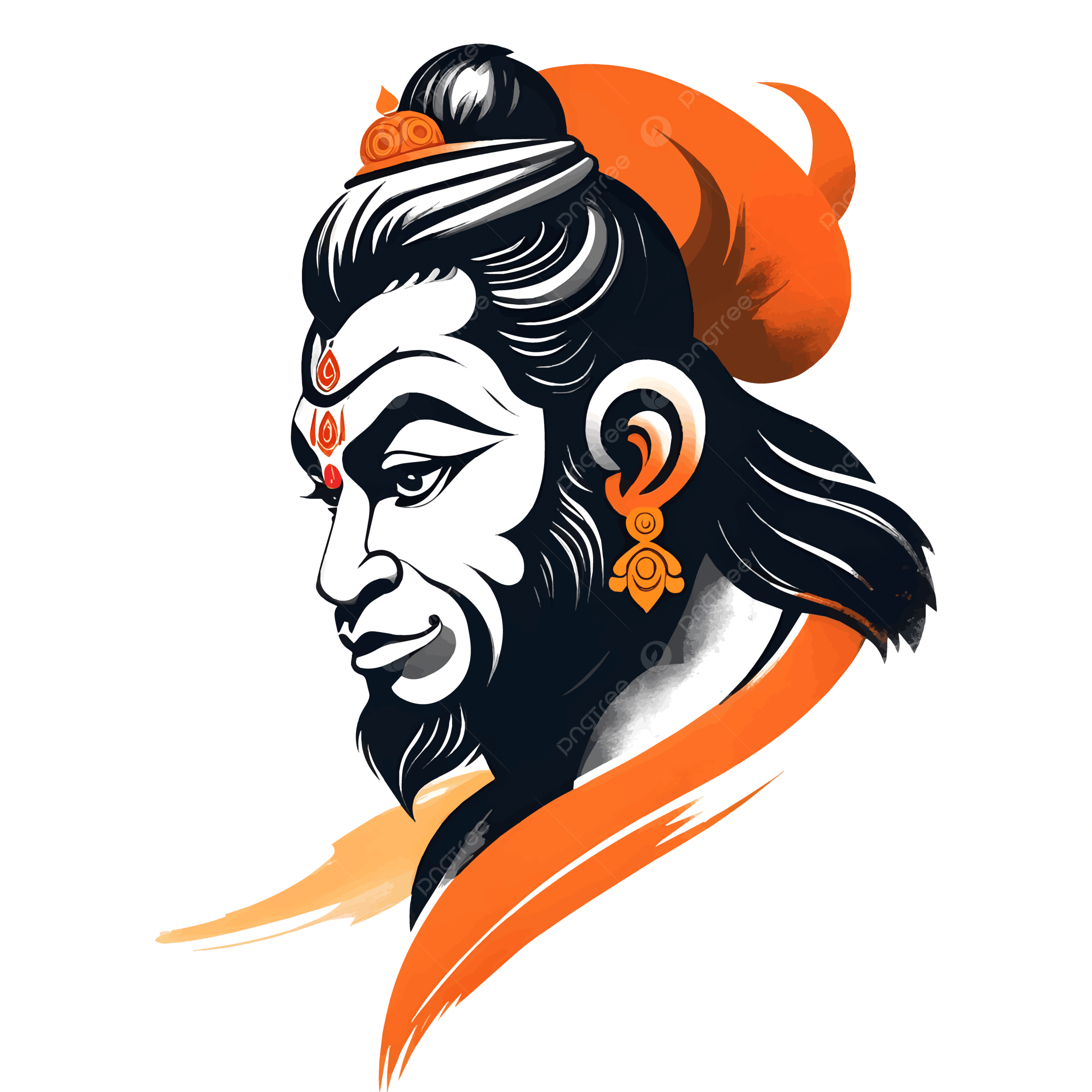 2500x2500 Hanuman Face Side View Vector Art, Transparent Hanuman Face Vector, Side View Hanuman Face, Hanuman PNG and Vector with Transparent Background for Free Download