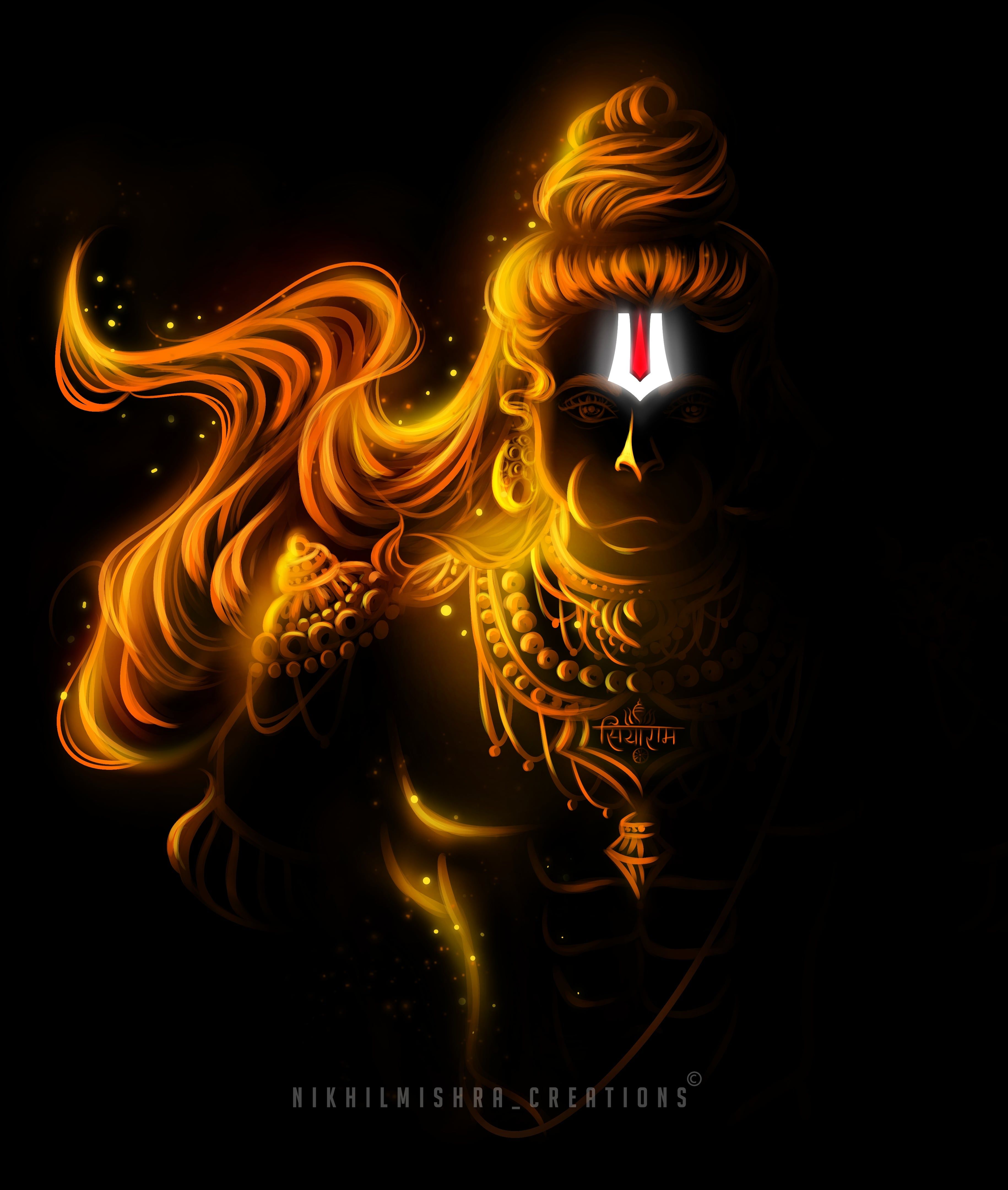 3660x4319 Hanuman ji digital art