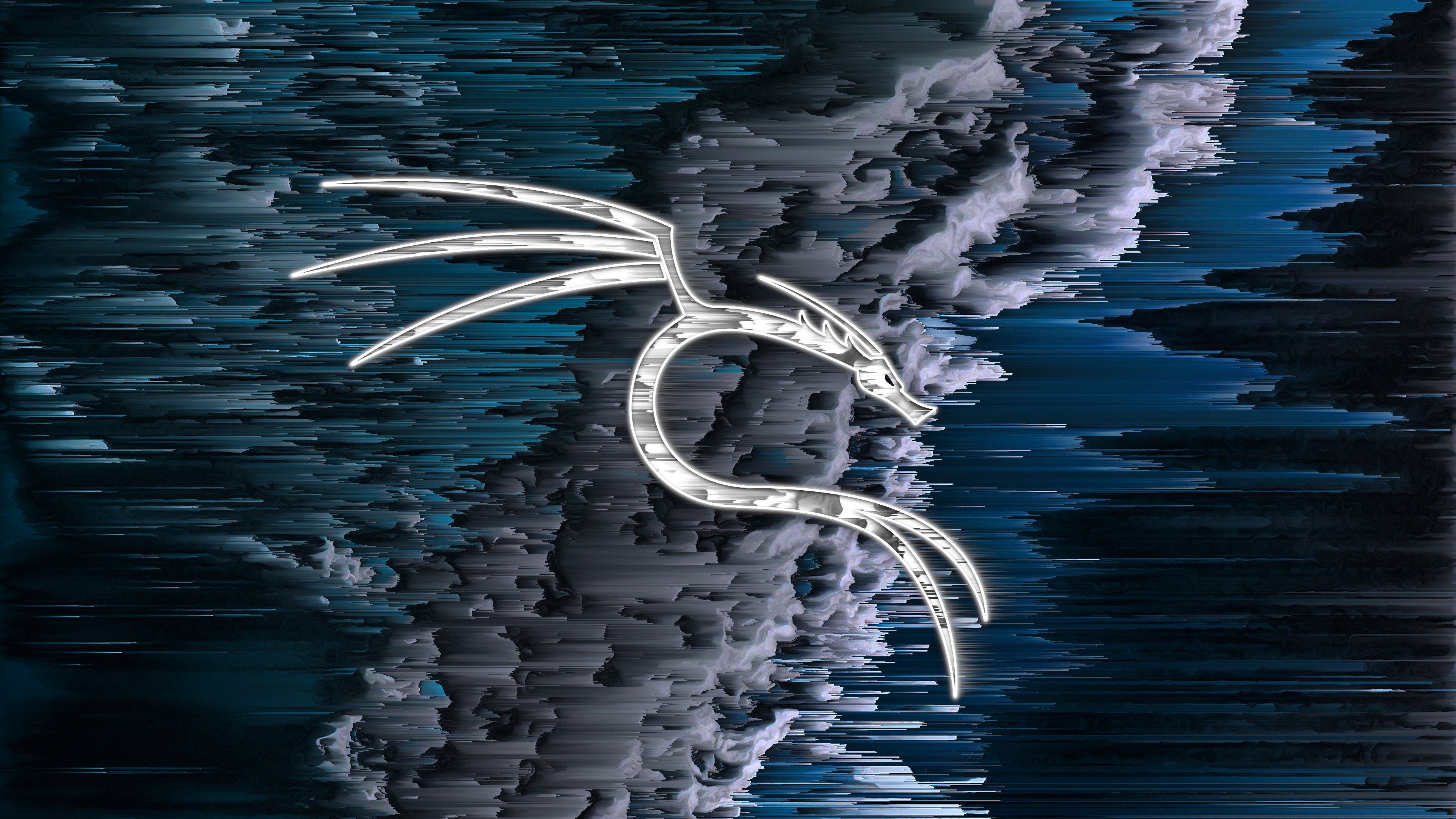 3840x2160 Kali Linux Dragon Glitch Effect 4K Wallpaperx2160