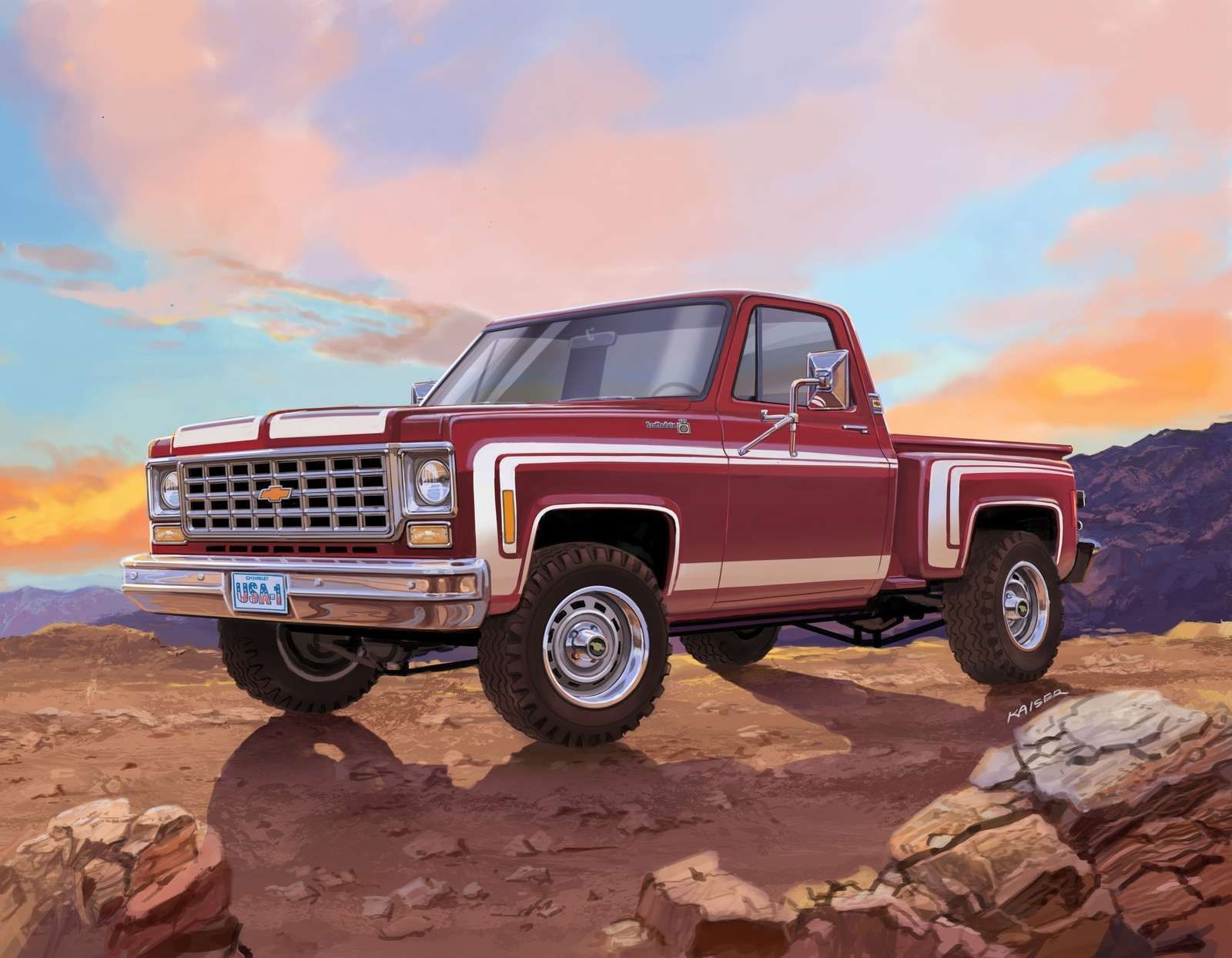 1600x1244 Wall Mural Chevy Stepside