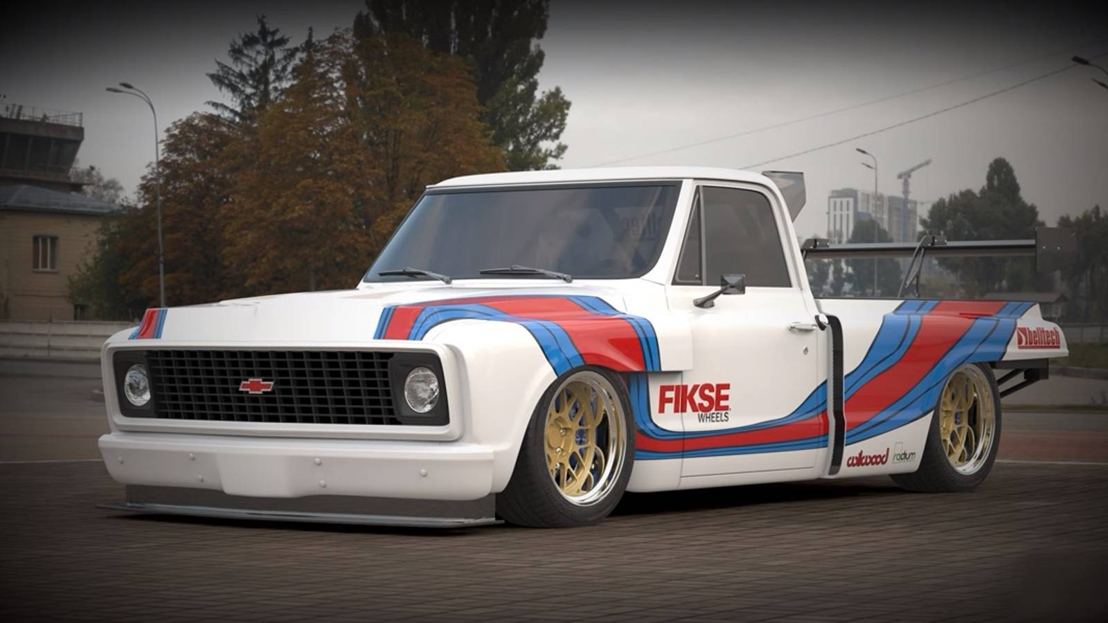 1600x900 This Chevy C10 Fuses A Corvette Z06 Drivetrain With 70s Racer Design