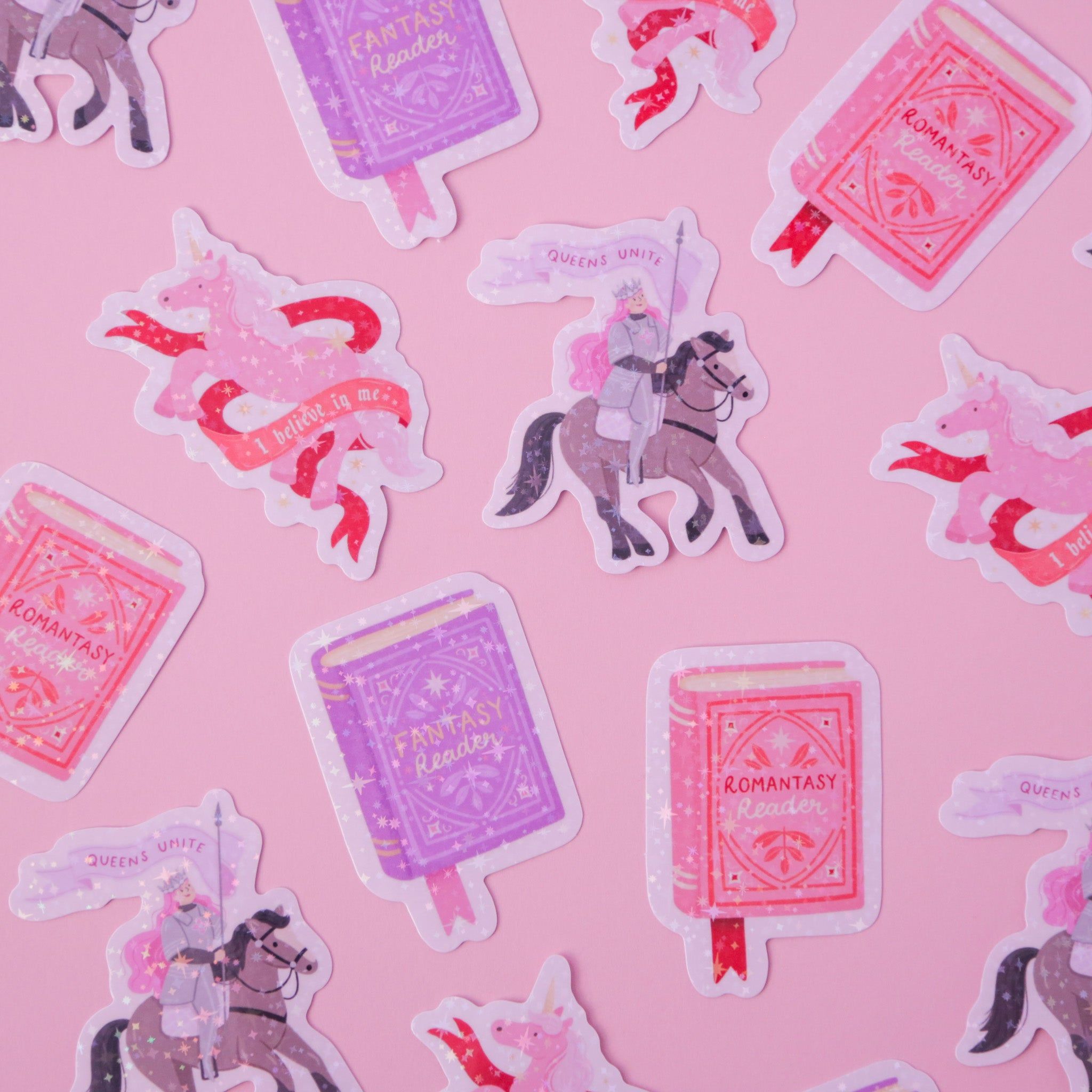 2048x2048 Romantasy Reader Holographic Vinyl Sticker