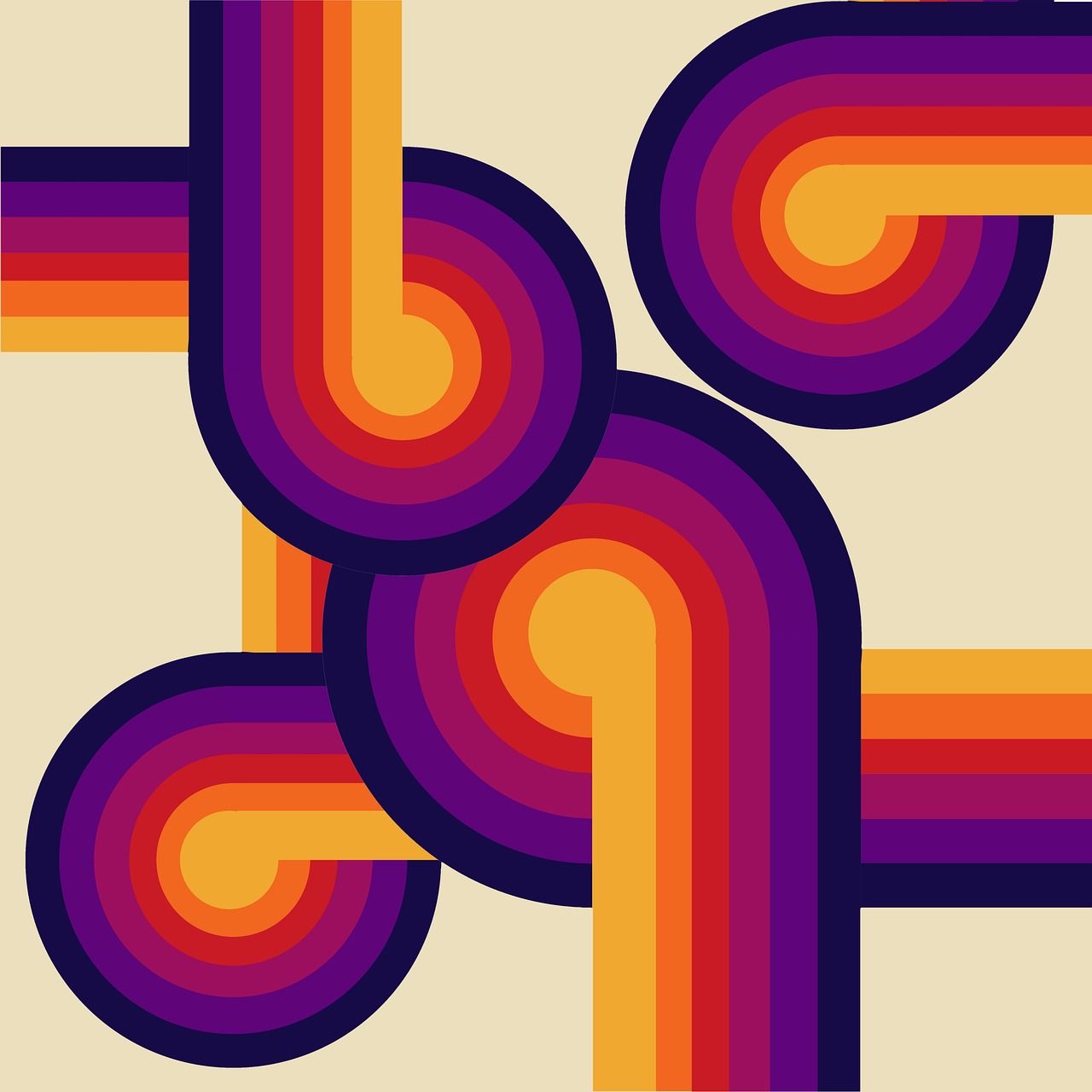 1280x1280 Download Retro Wallpaper Repeat. Royalty Free Stock Illustration Image