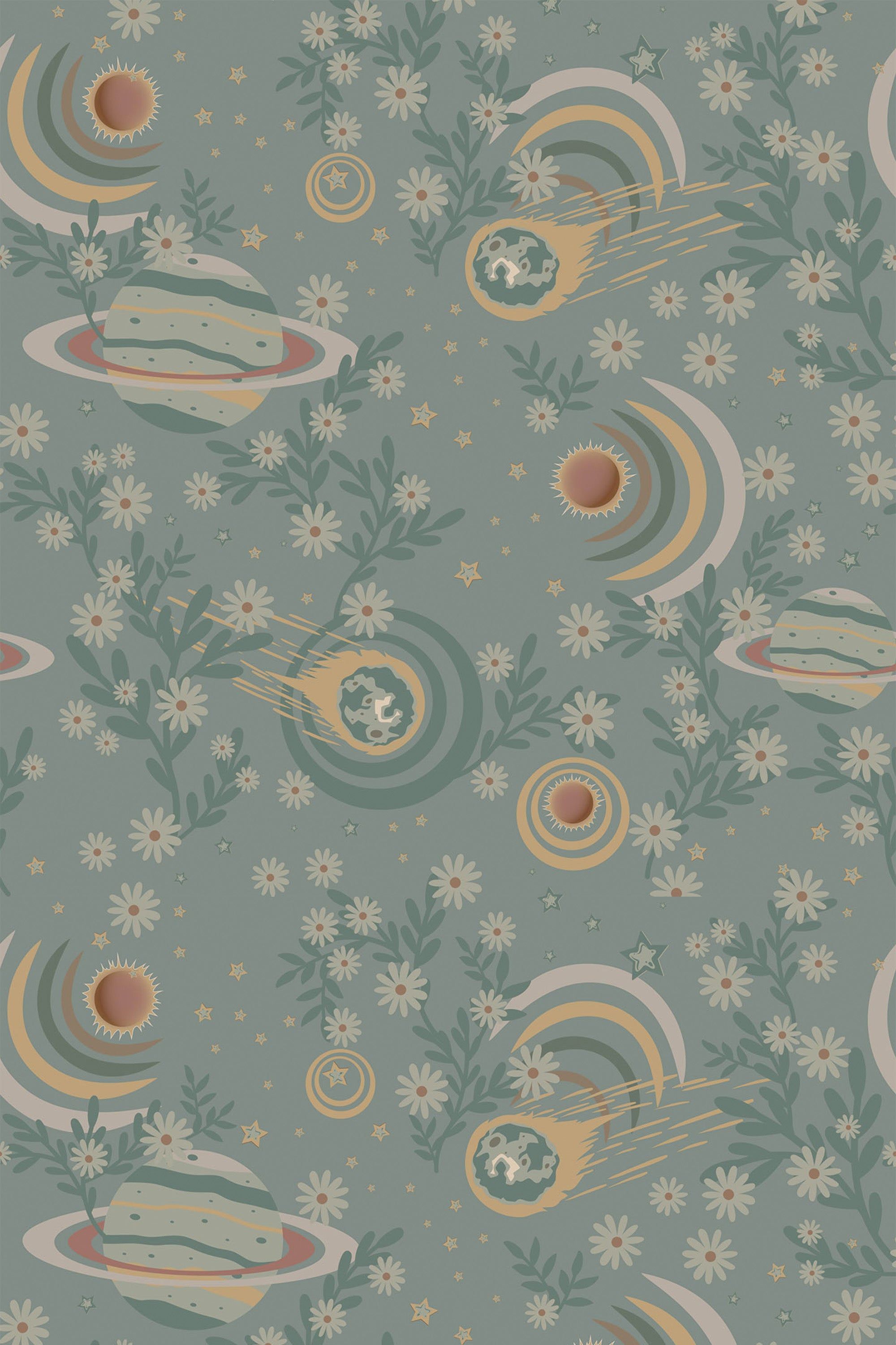 2000x3000 Vintage space Peel and Stick Removable Wallpaper