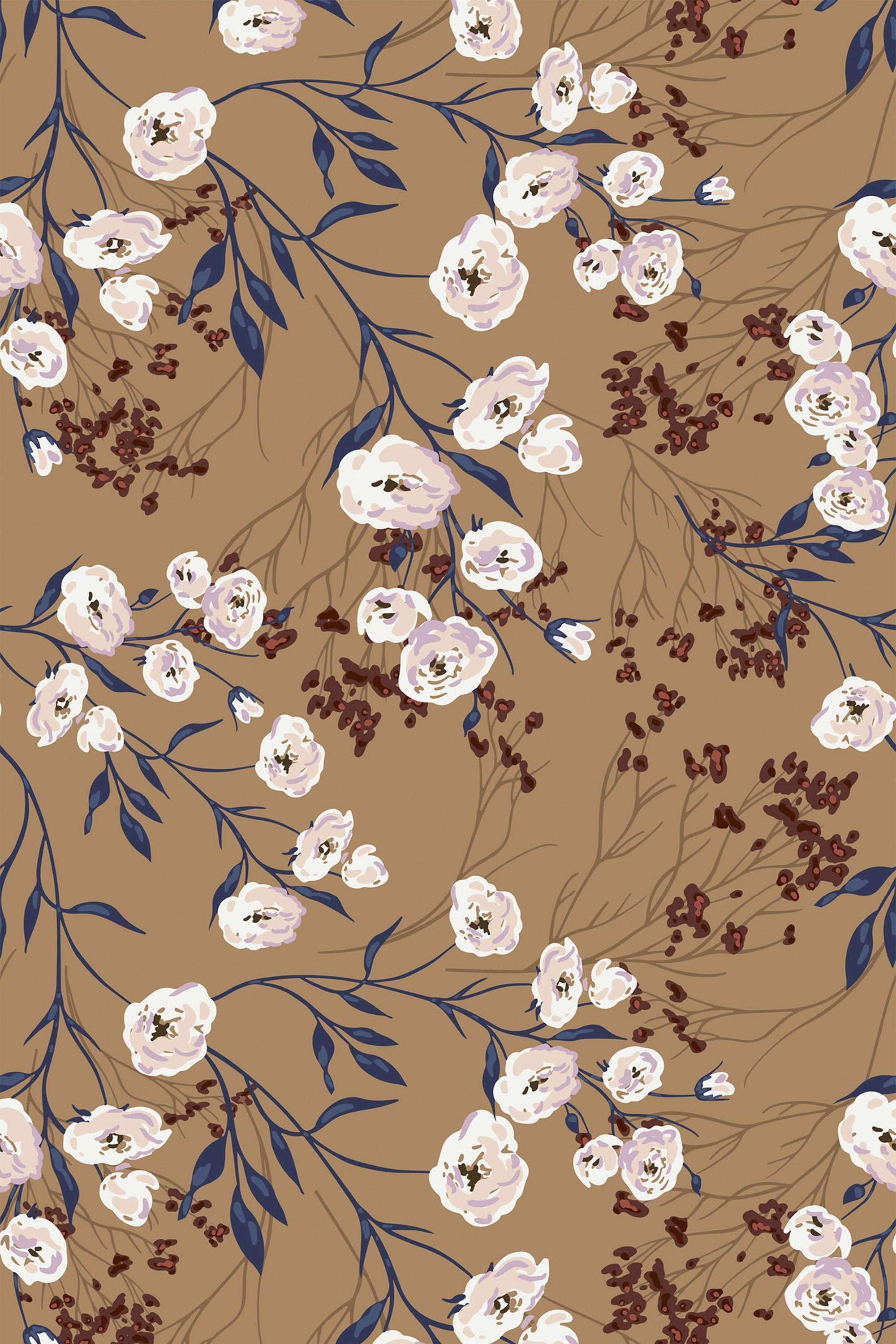 2000x3000 Retro floral neutral Peel and Stick Removable Wallpaper