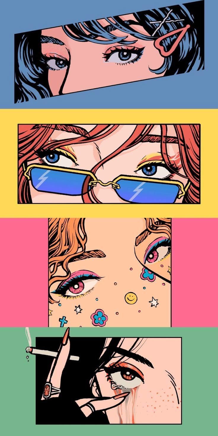 736x1472 Colorful Retro Illustration. Comics wallpaper aesthetic, Art wallpaper, iPhone wallpaper