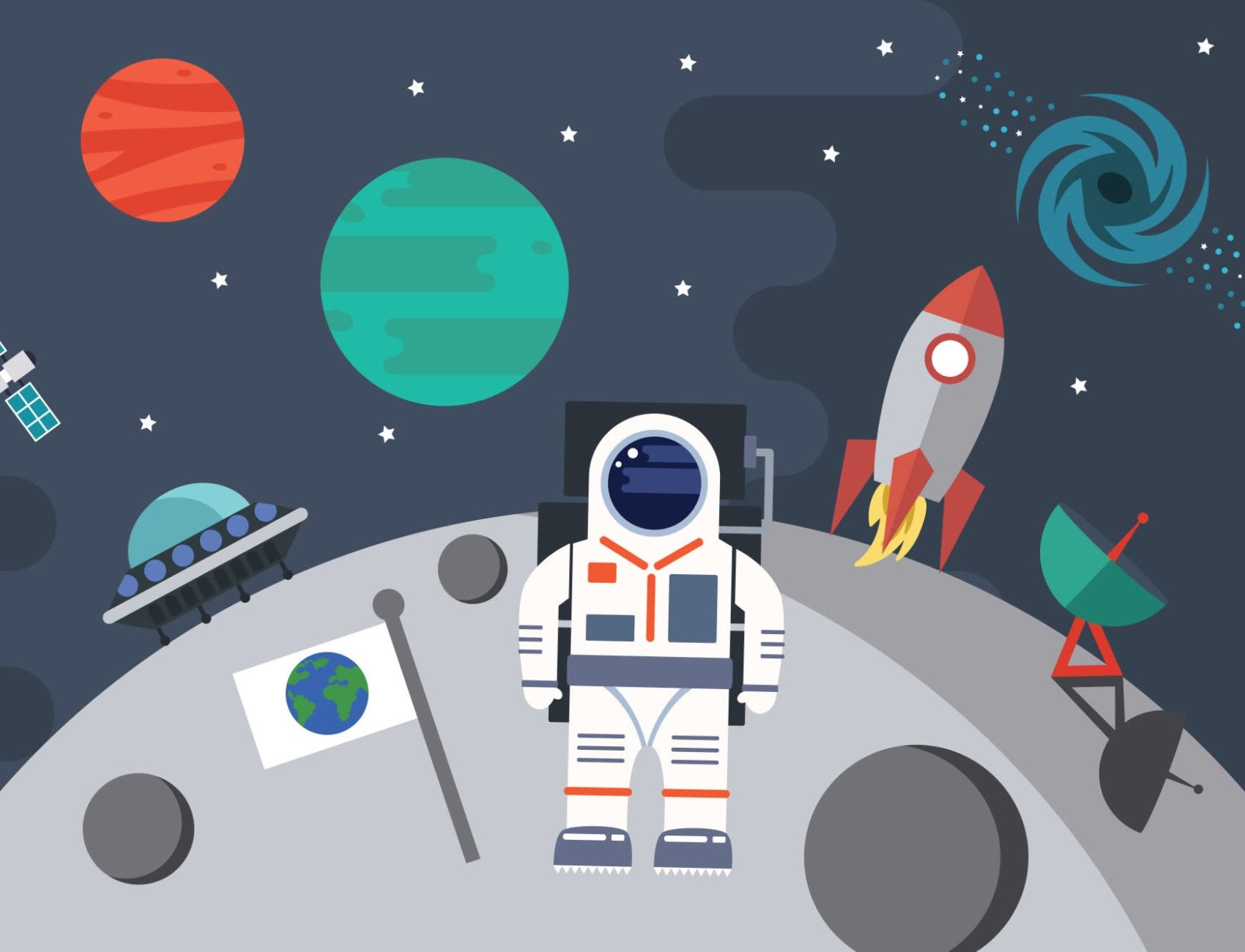 1700x1300 Wallpaper Retro Astronaut Wallpaper Mural