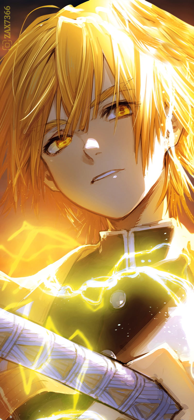 800x1732 Zenitsu Agatsuma, zax, demon slayer, edit, manga, anime, HD phone wallpaper