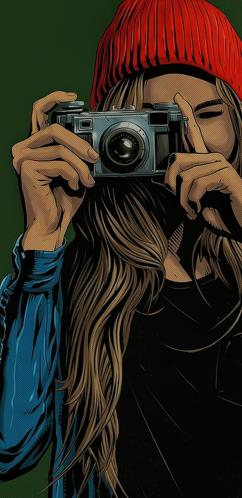 800x1644 Camera, girl, canon, nikon, old, blonde hair, HD phone wallpaper