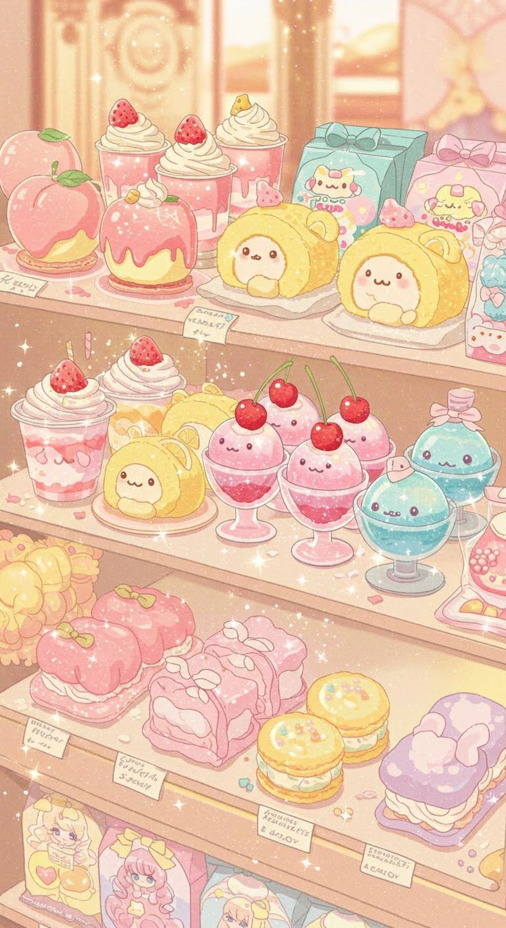 736x1349 Cute aesthetic background wallpaper food. Kawaii food wallpaper, Anime food wallpaper, Kawaii dessert wallpaper