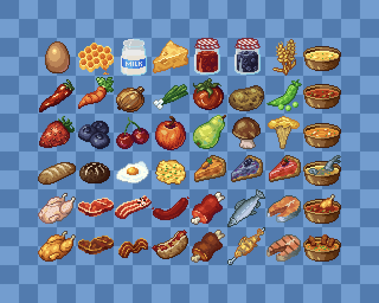 1280x1024 PIXEL FOOD ICONS