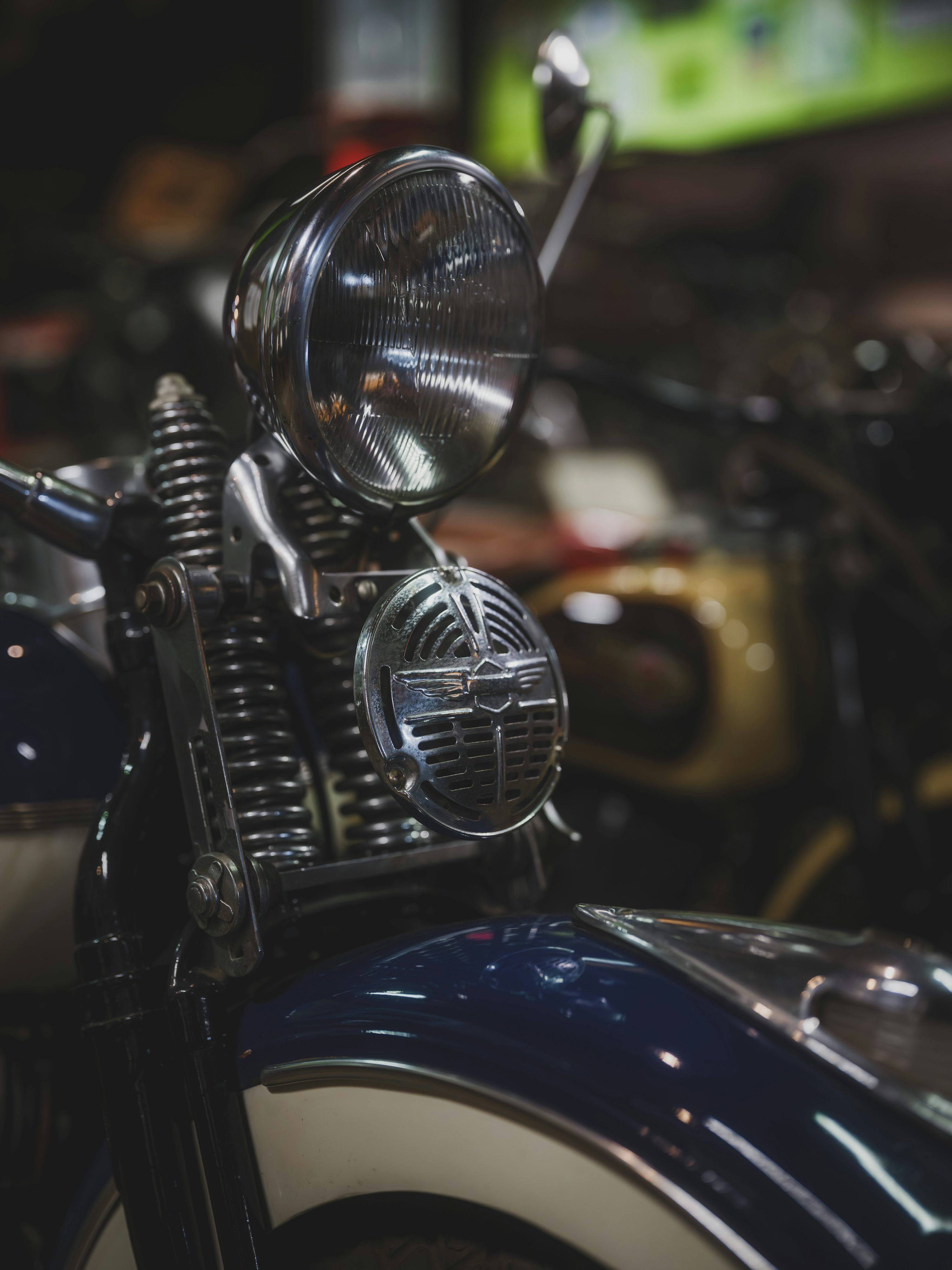 3000x4000 Close Up Of A Vintage Motorcycle's Headlight And Front