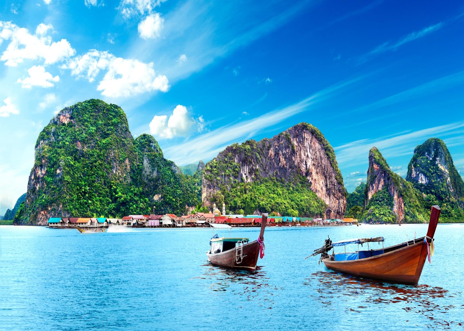 1600x1140 Amazon.com : CORFOTO 7x5ft Fabric Scenic Phuket Landscape Backdrop Tropical Thailand Sea View Boats Paradise Beaches Background Asia Thailand Theme Travel Party Decorations Photo Booth Studios Prop Wallpaper