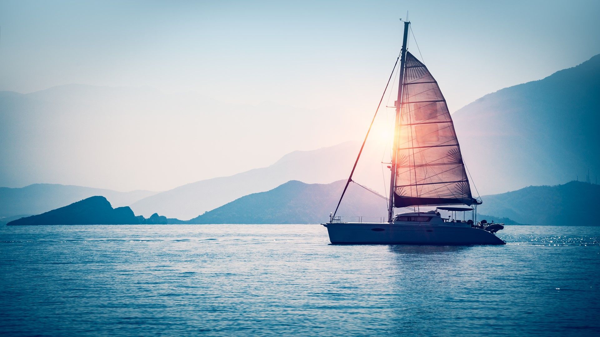 1920x1080 Sailboat in the sea
