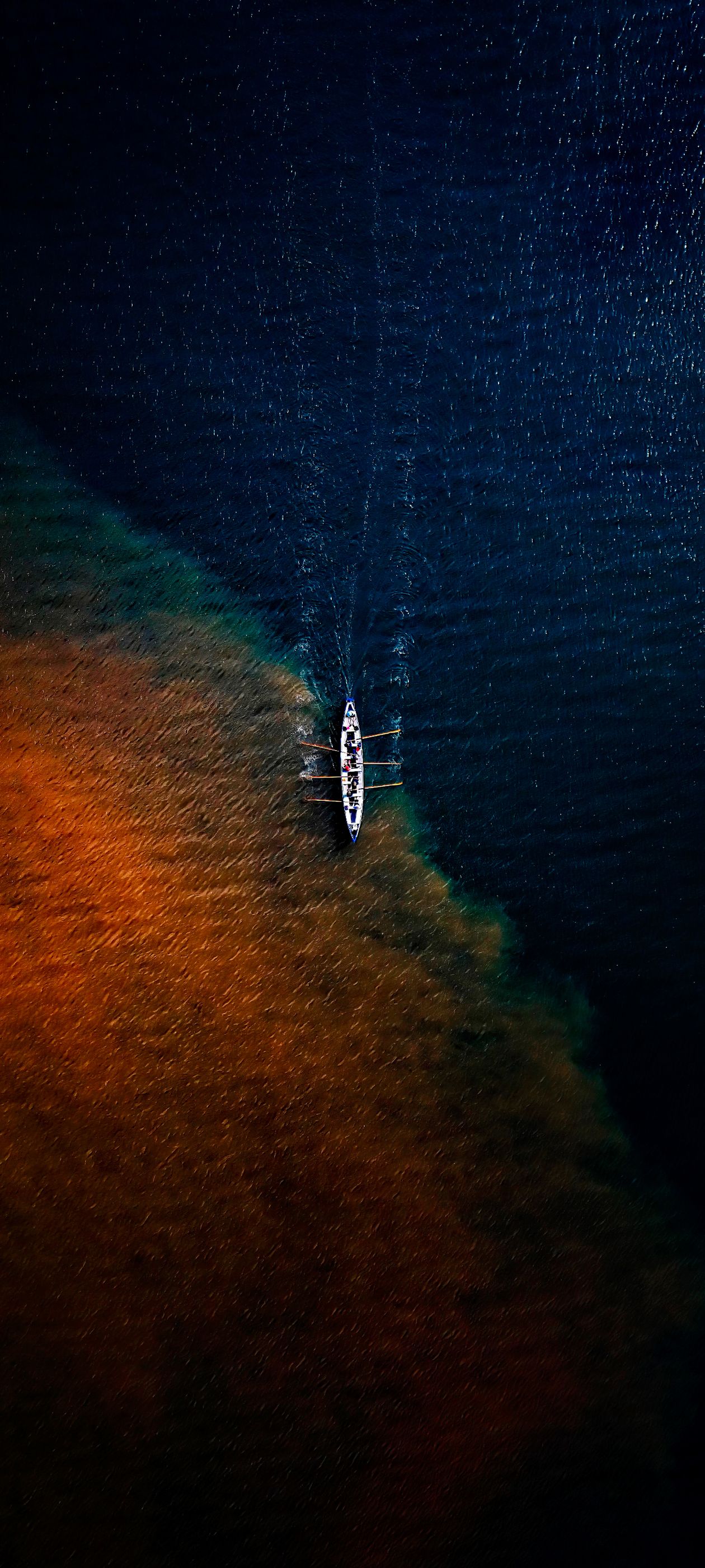 1260x2800 Aerial boat photography wallpaper for iPhone