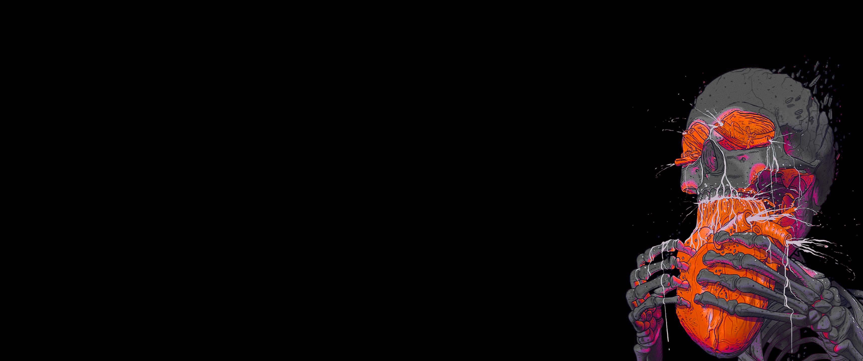 3440x1440 Neon Skeleton for OLED [3440x1440]