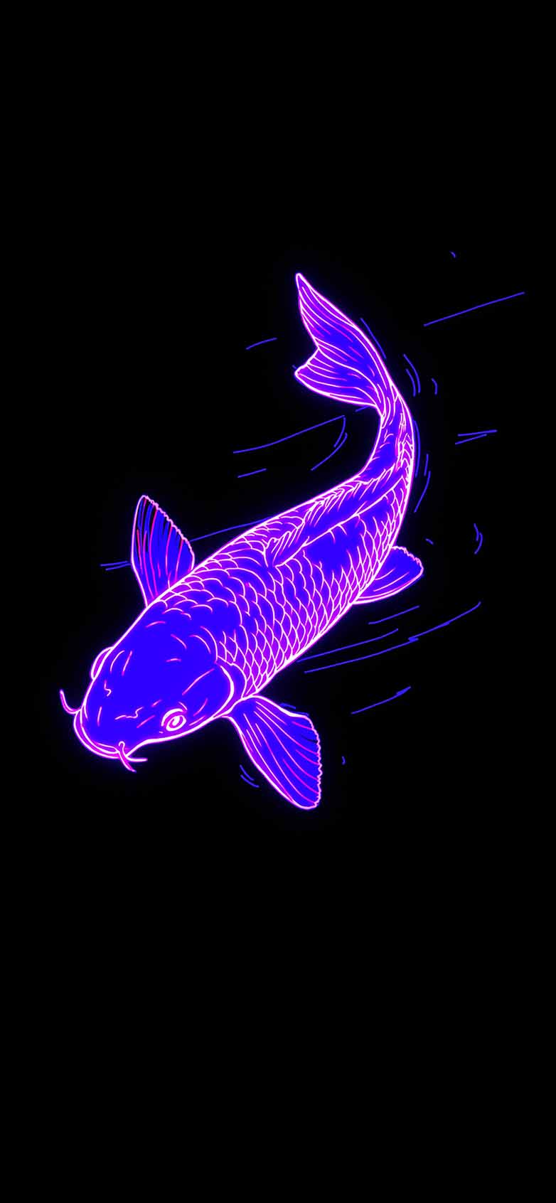 782x1692 Neon Koi Fish Aesthetic Wallpaper OLED Wallpaper HD