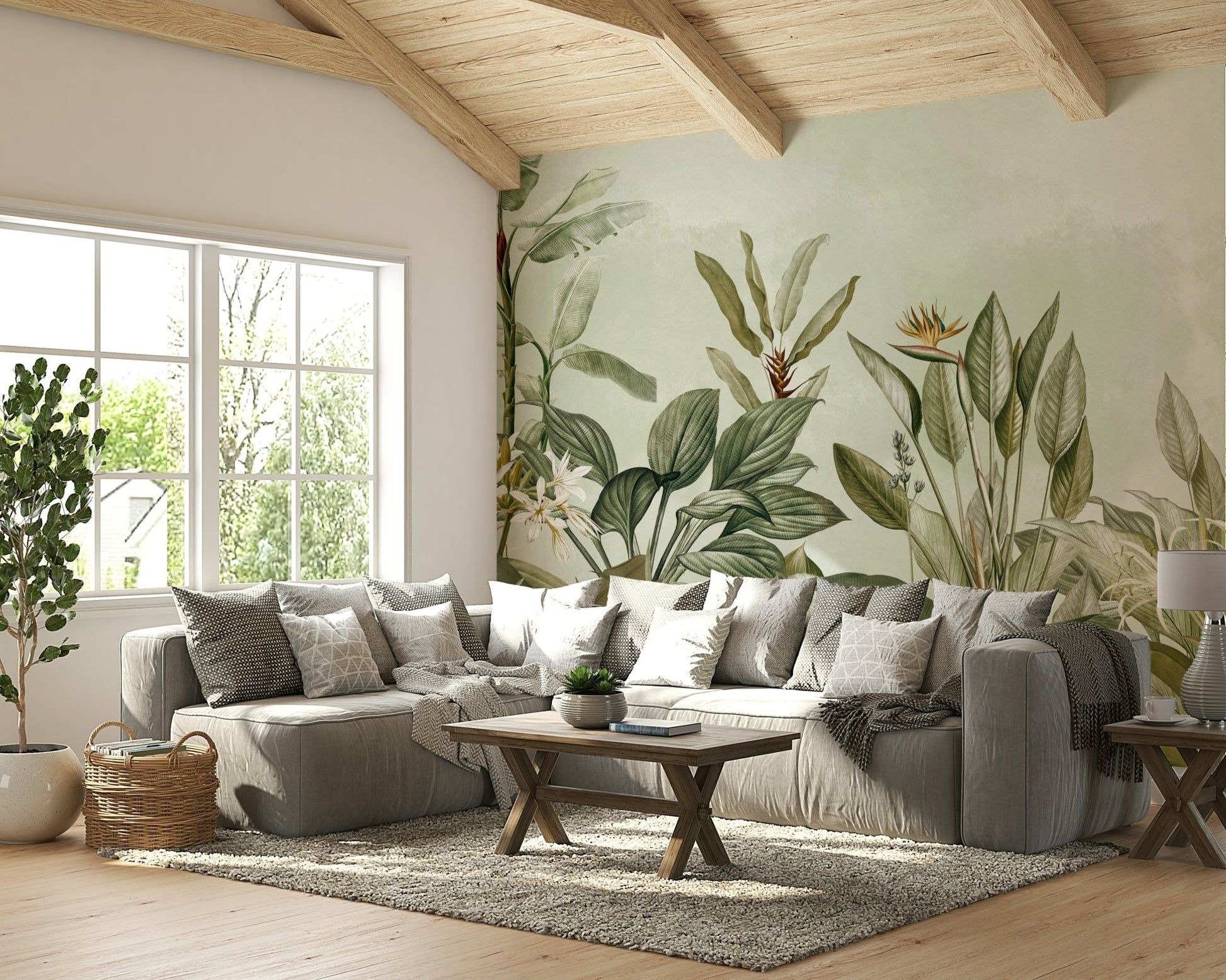 1946x1556 Botanical Serenity Wallpaper Floral Art