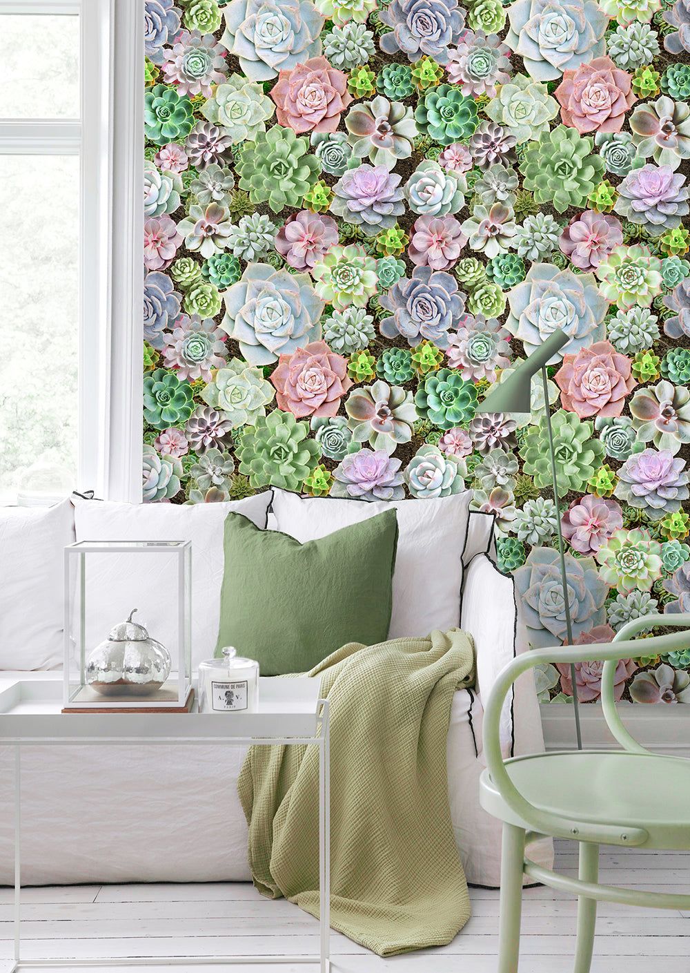 1000x1409 Pastel and Green Bohemian Decor Succulent Plant Wallpaper
