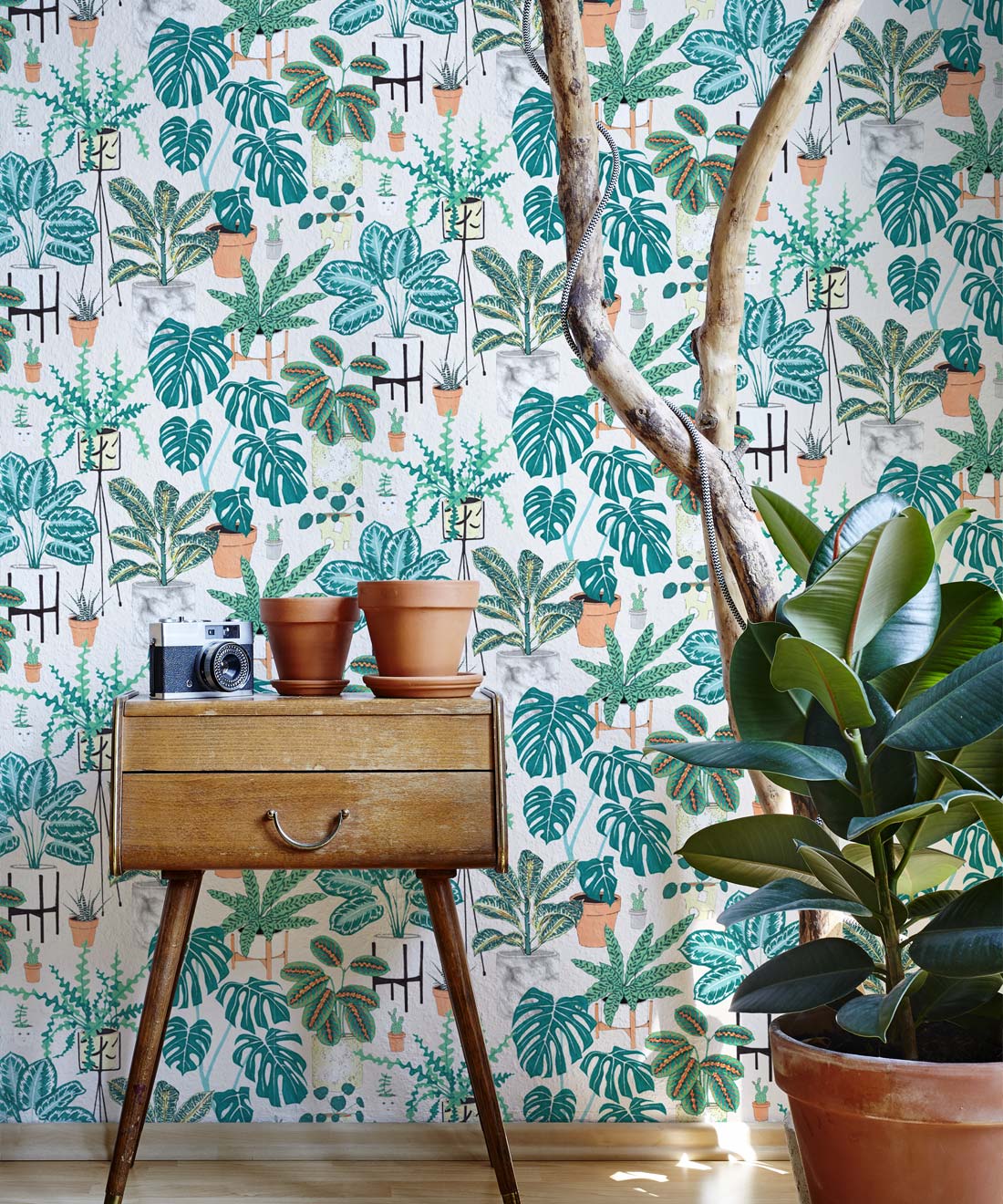 1100x1320 House Plants Wallpaper • A Bright and Bold Botanical Wallpaper UK