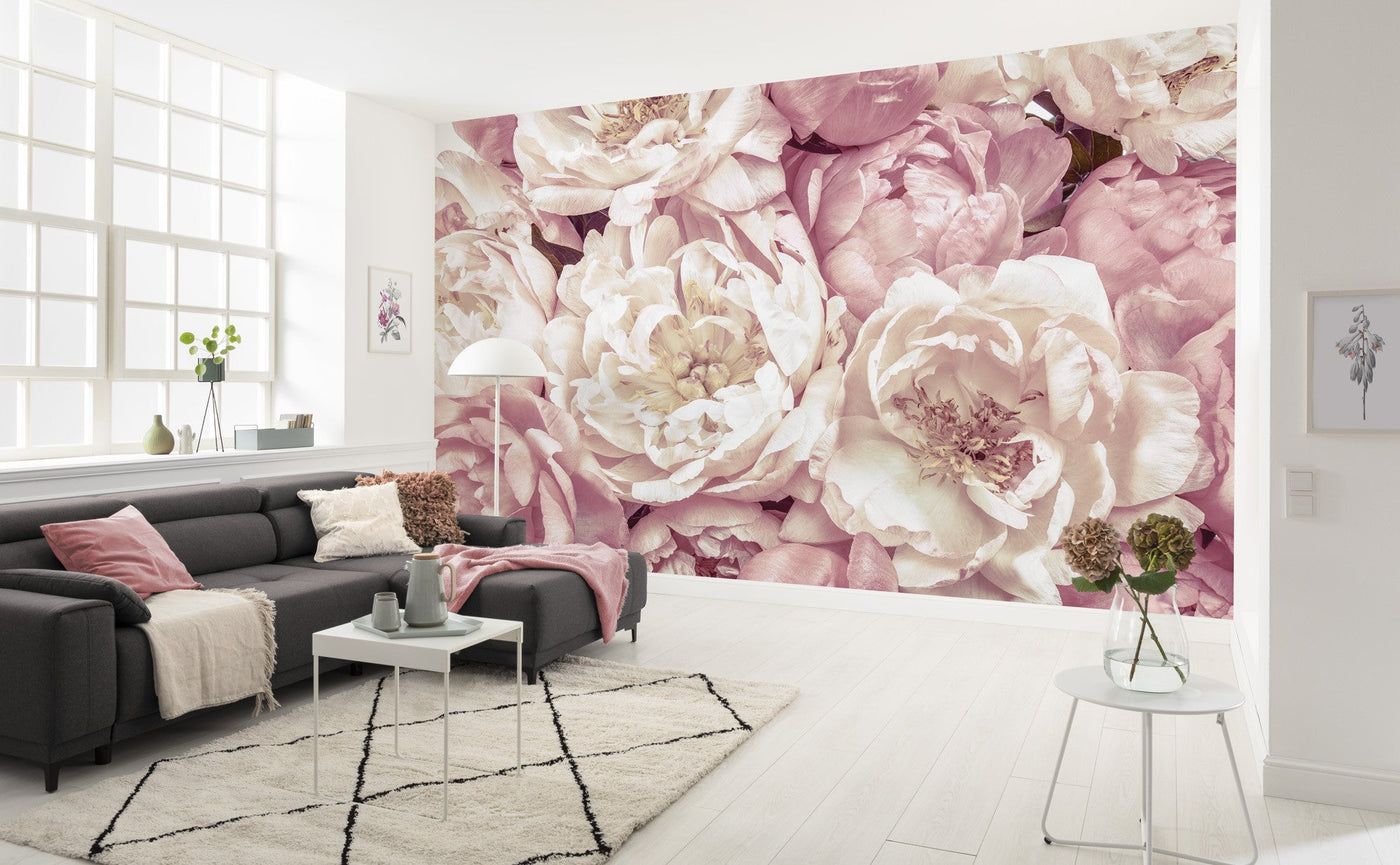 1400x865 Peonies Mural Wallpaper: Nature Wallpaper