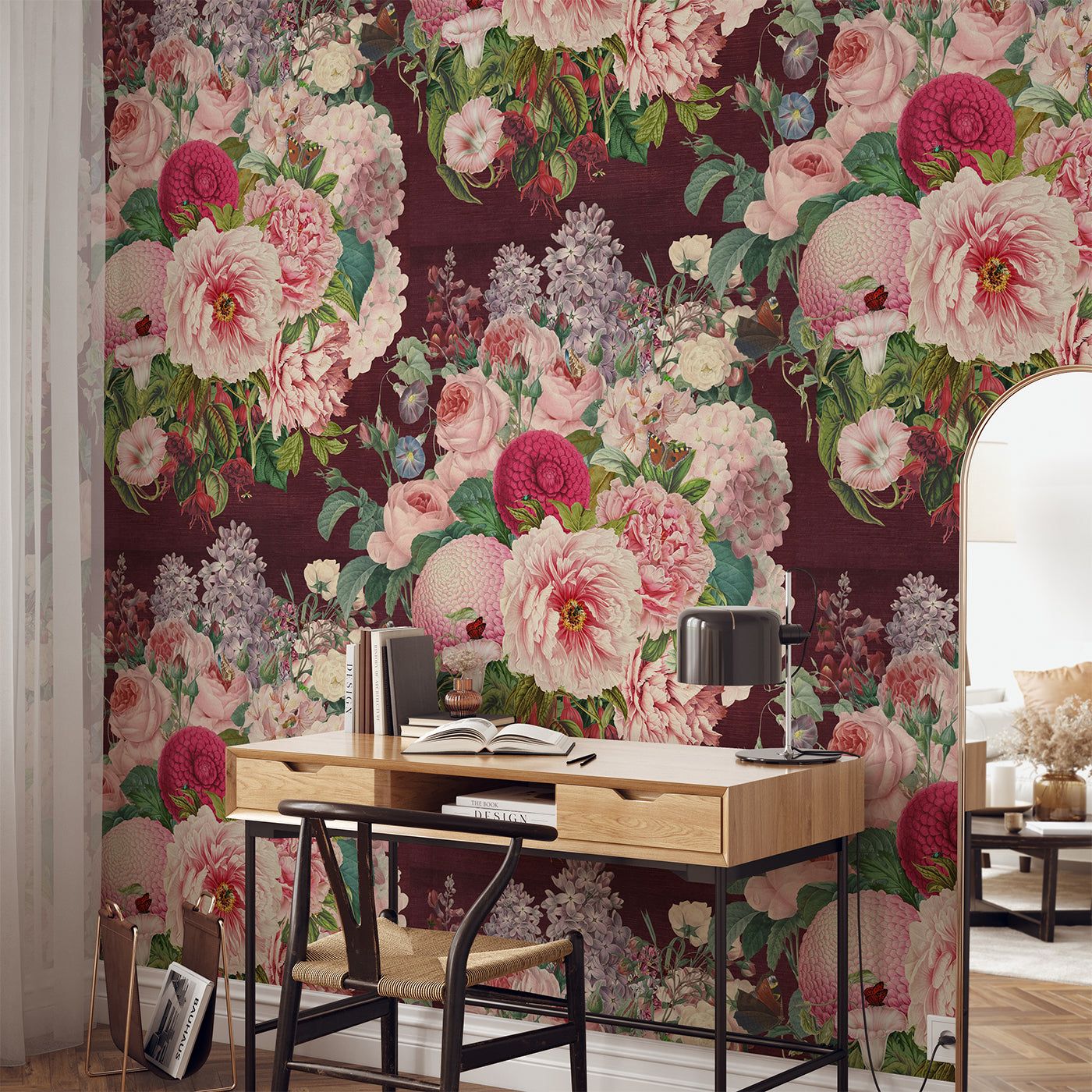 1400x1400 Dramatic Floral Botanical Wallpaper for Peony Wall Decor Wallpaper4Beginners
