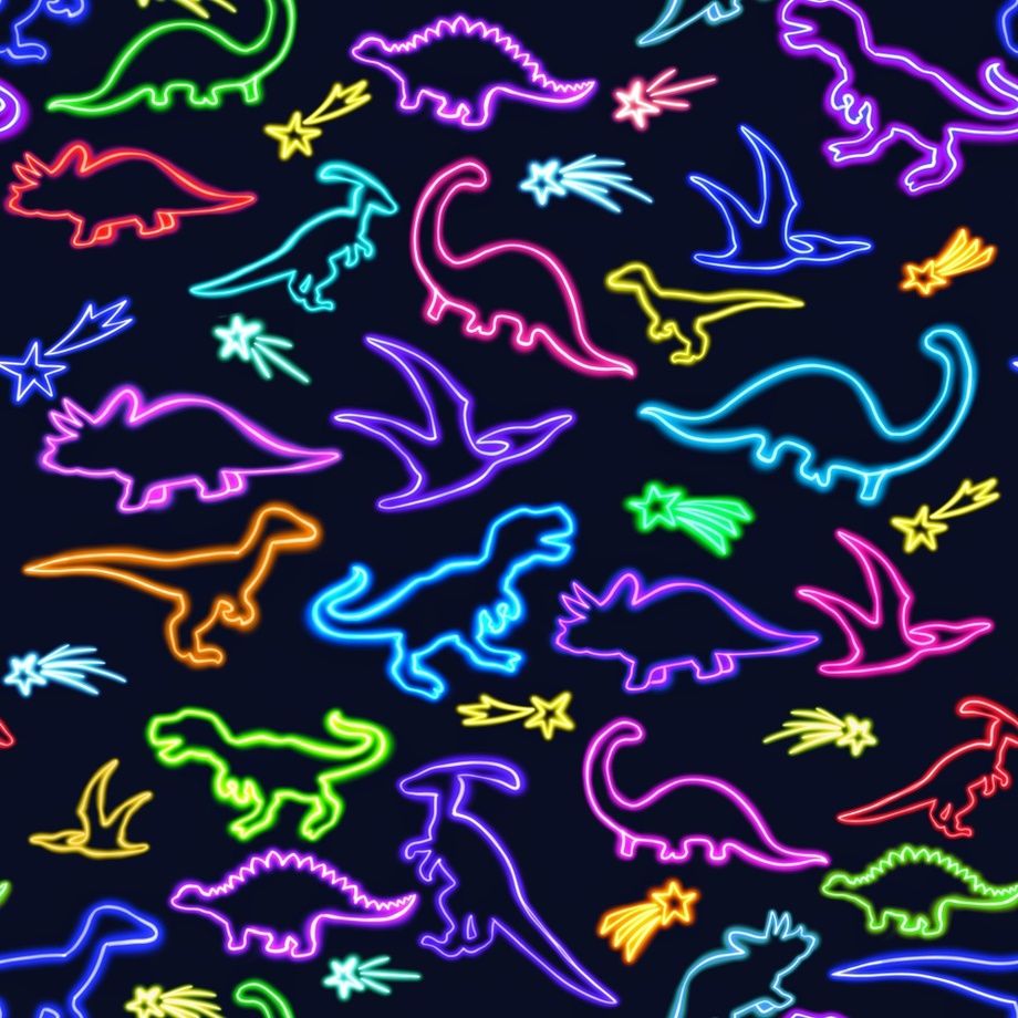 920x920 Neon Dinosaur Wallpaper