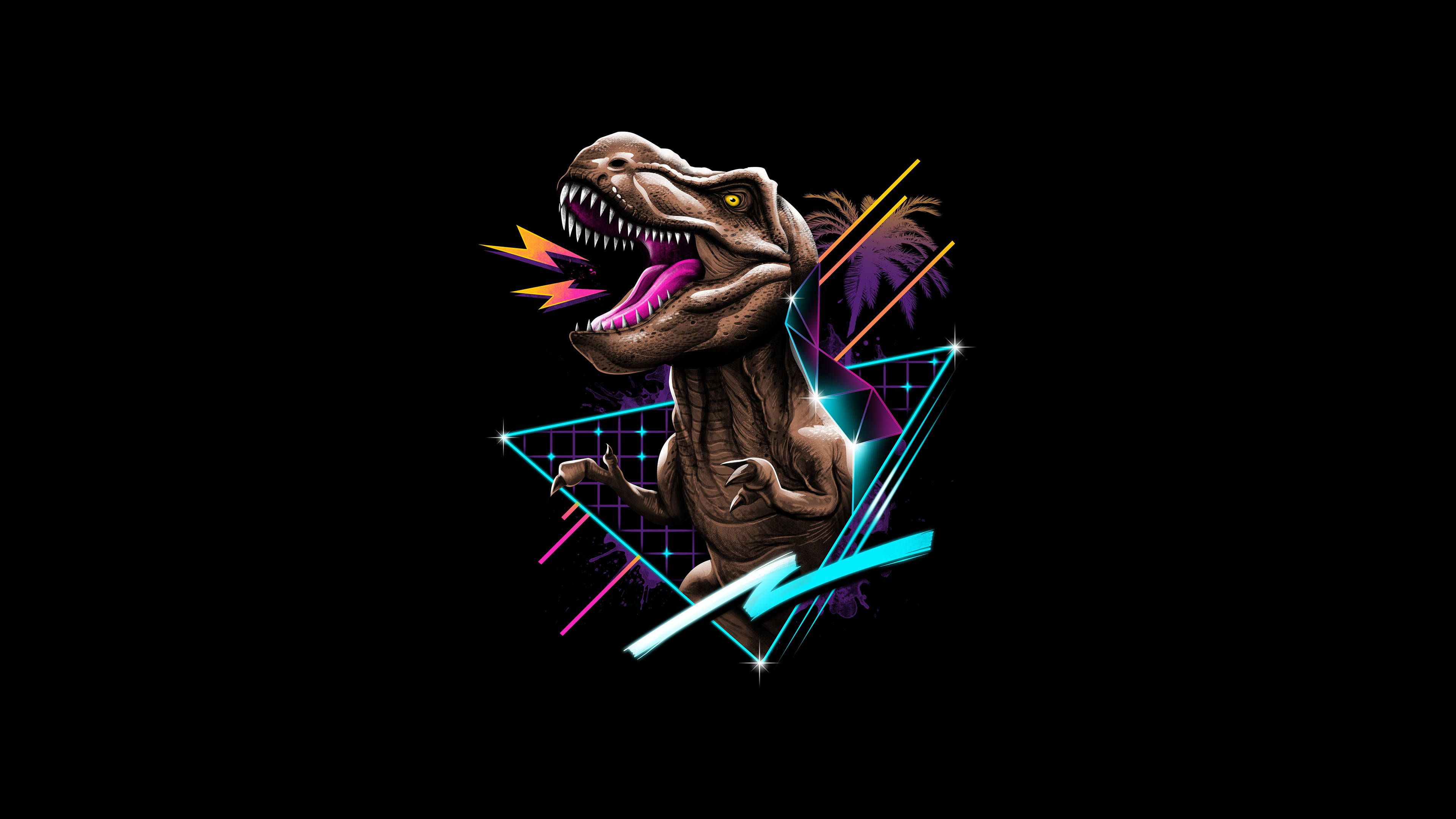 3840x2160 Download Dinosaur Digital Art Cool 4k Wallpaper