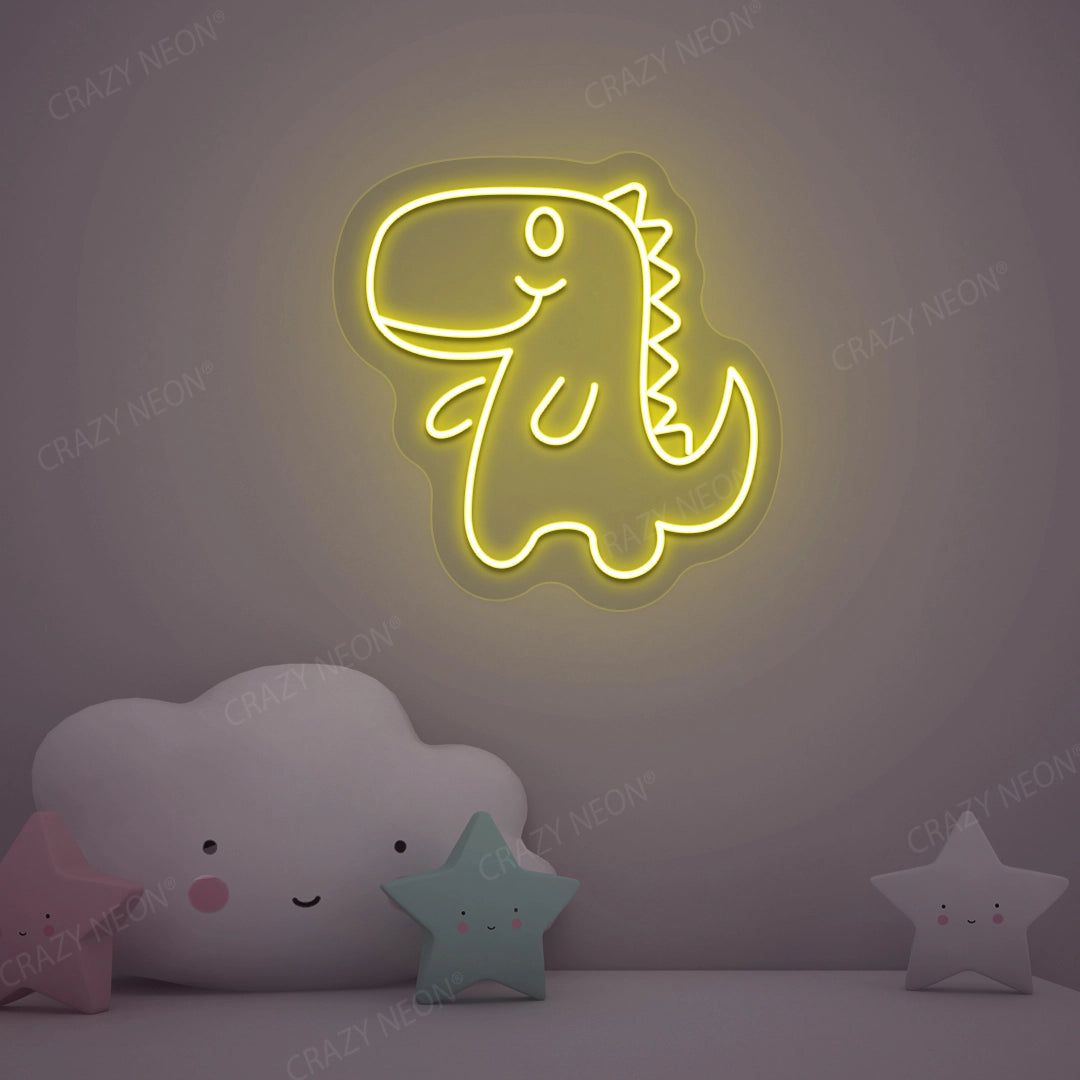 1080x1080 Cute Little Dinosaur Neon Sign / 18(W)x18(H)