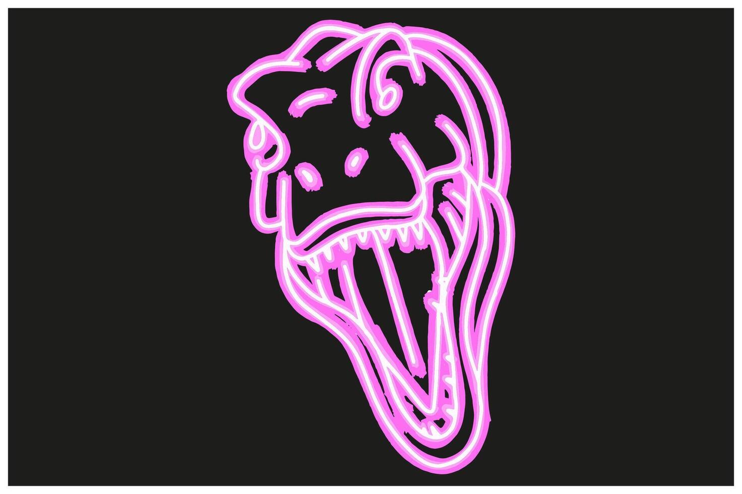 1472x980 T Rex Dinosaur With Neon Line Art Style