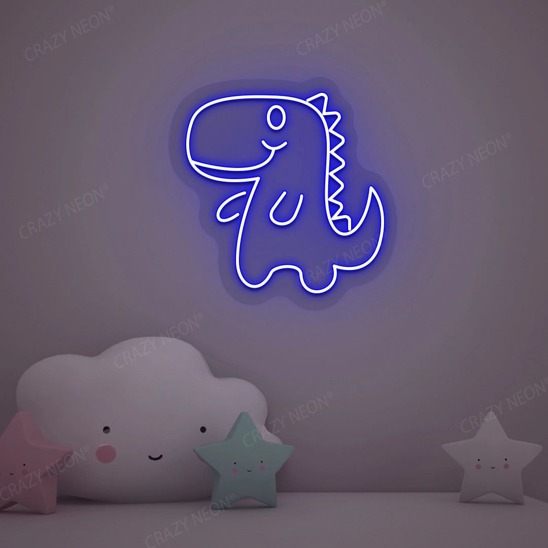 1080x1080 Cute Little Dinosaur Neon Sign. CRAZY NEON®