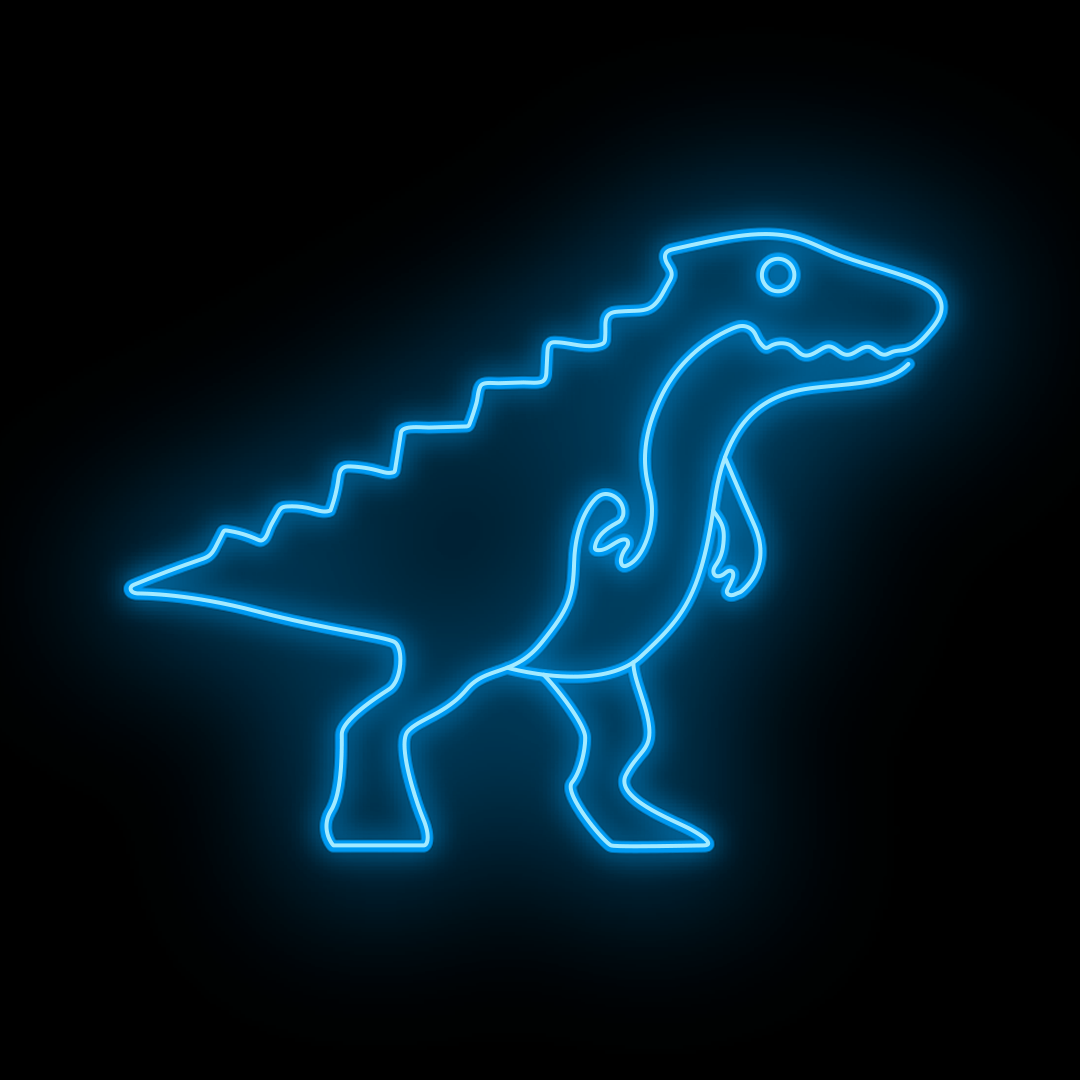 1080x1080 Neon Dinosaur Wallpaper