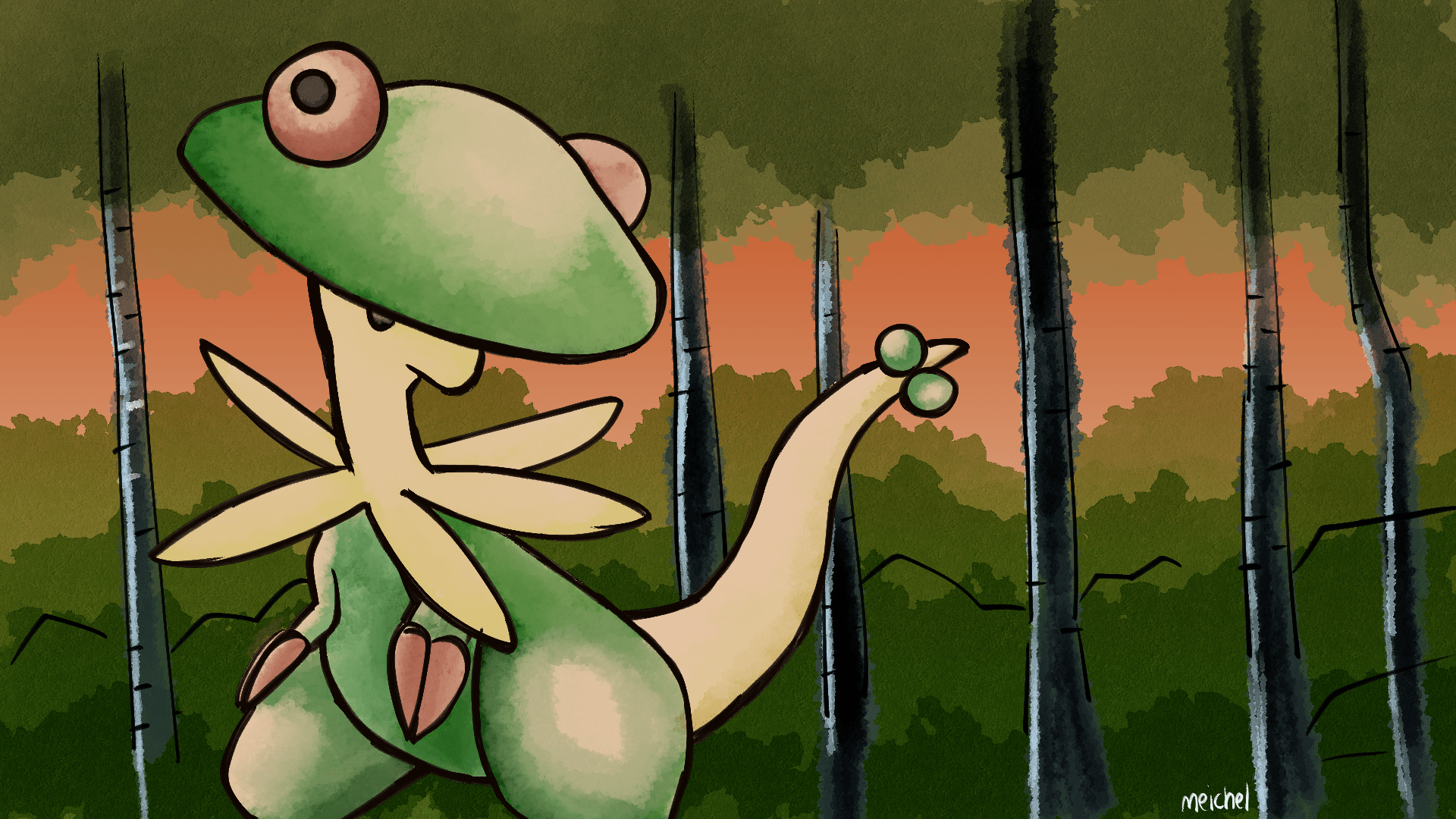 1920x1080 Breloom Desktop Background by meichel on Newgrounds