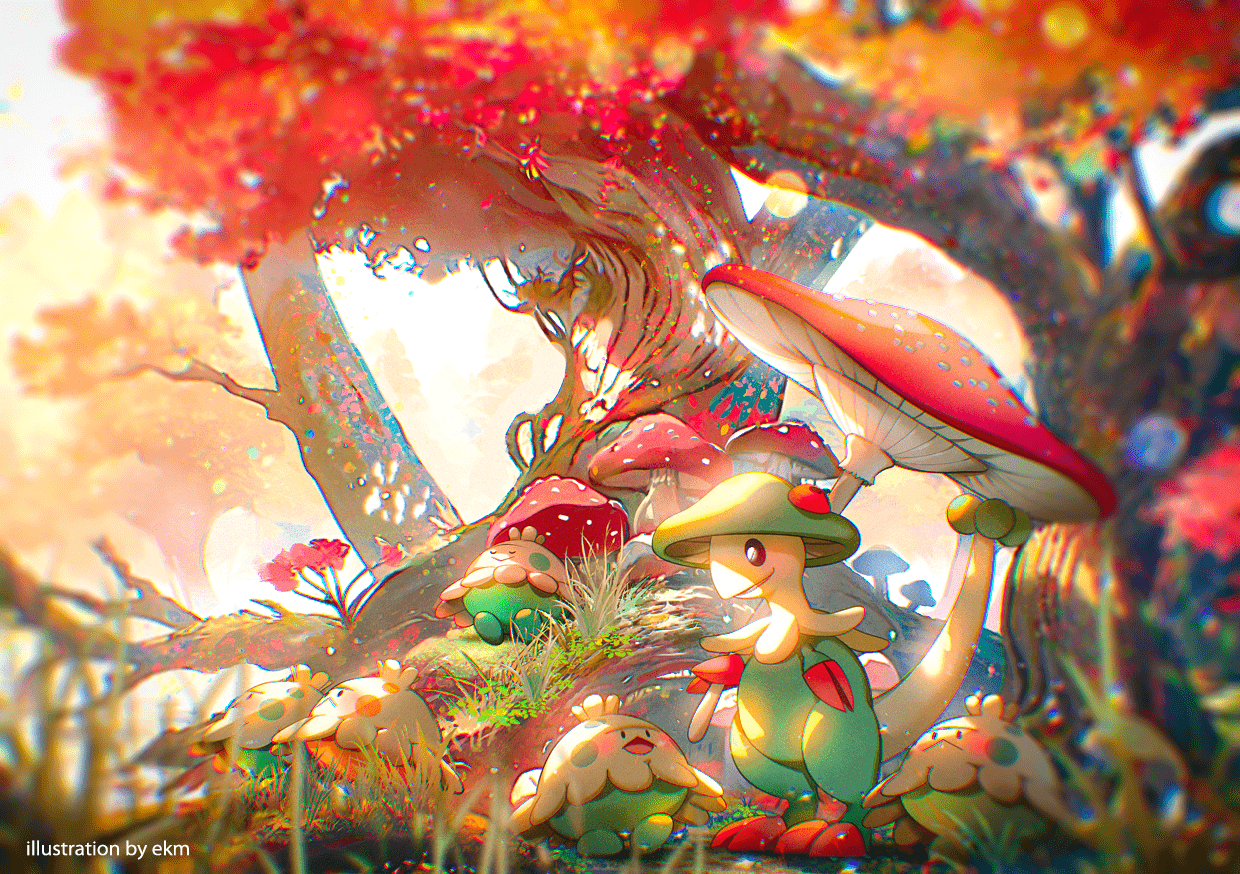 1240x874 Breloom, Fanart Anime Image Board