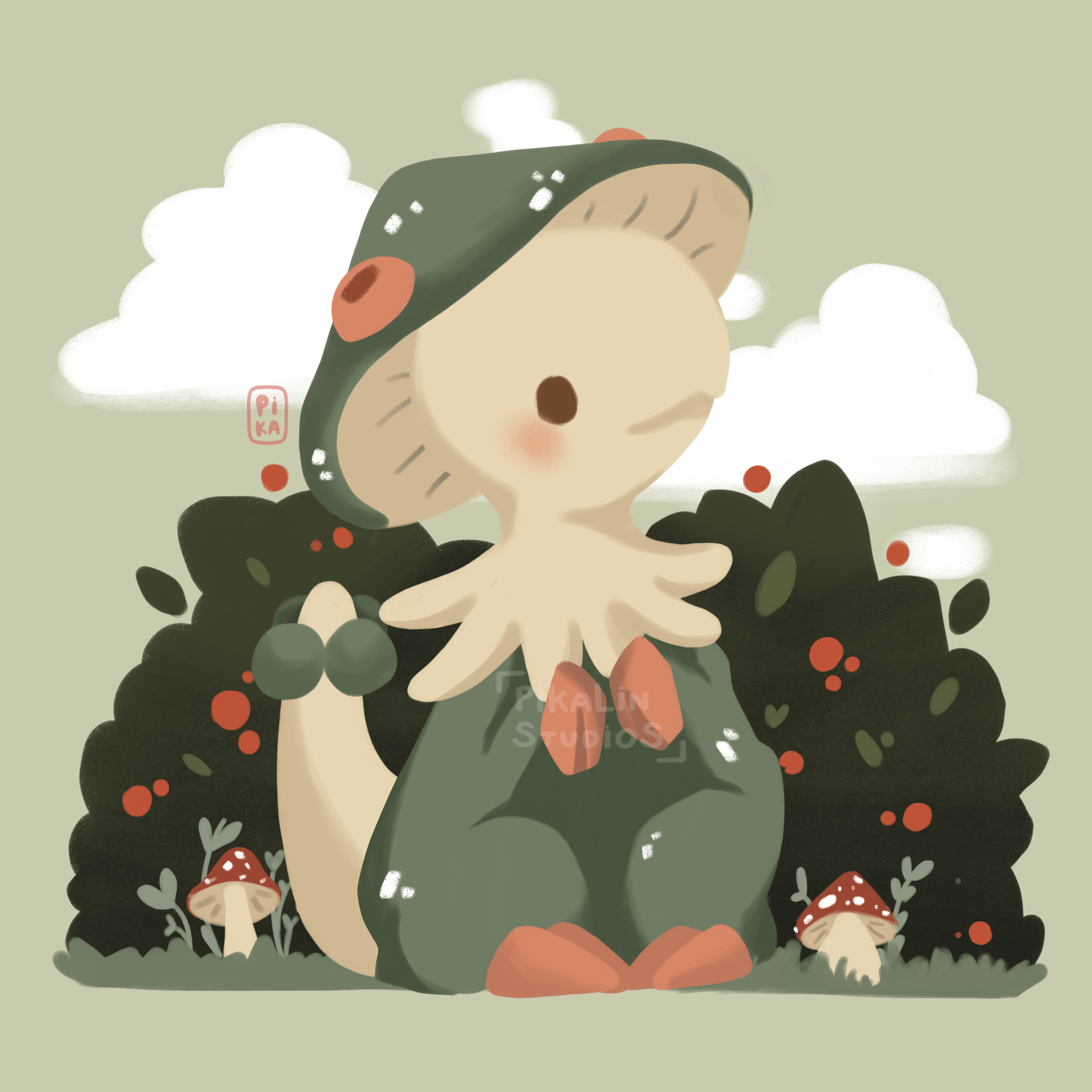 3000x3000 Cozy Breloom with some mushroom friends!