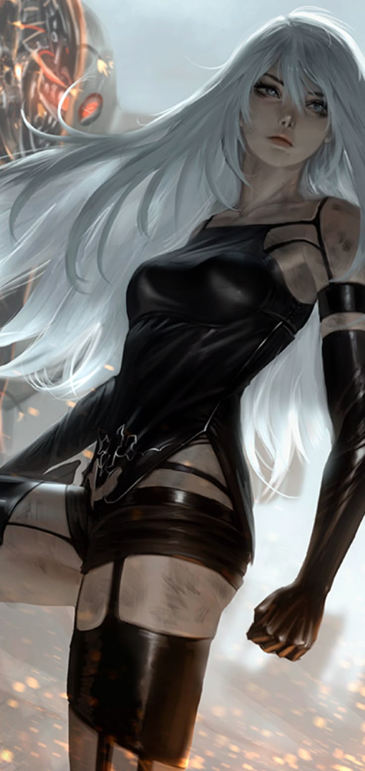 736x1554 NieR:Automata A2k Wallpaper. Avventura, Draghi, Arte di concetto