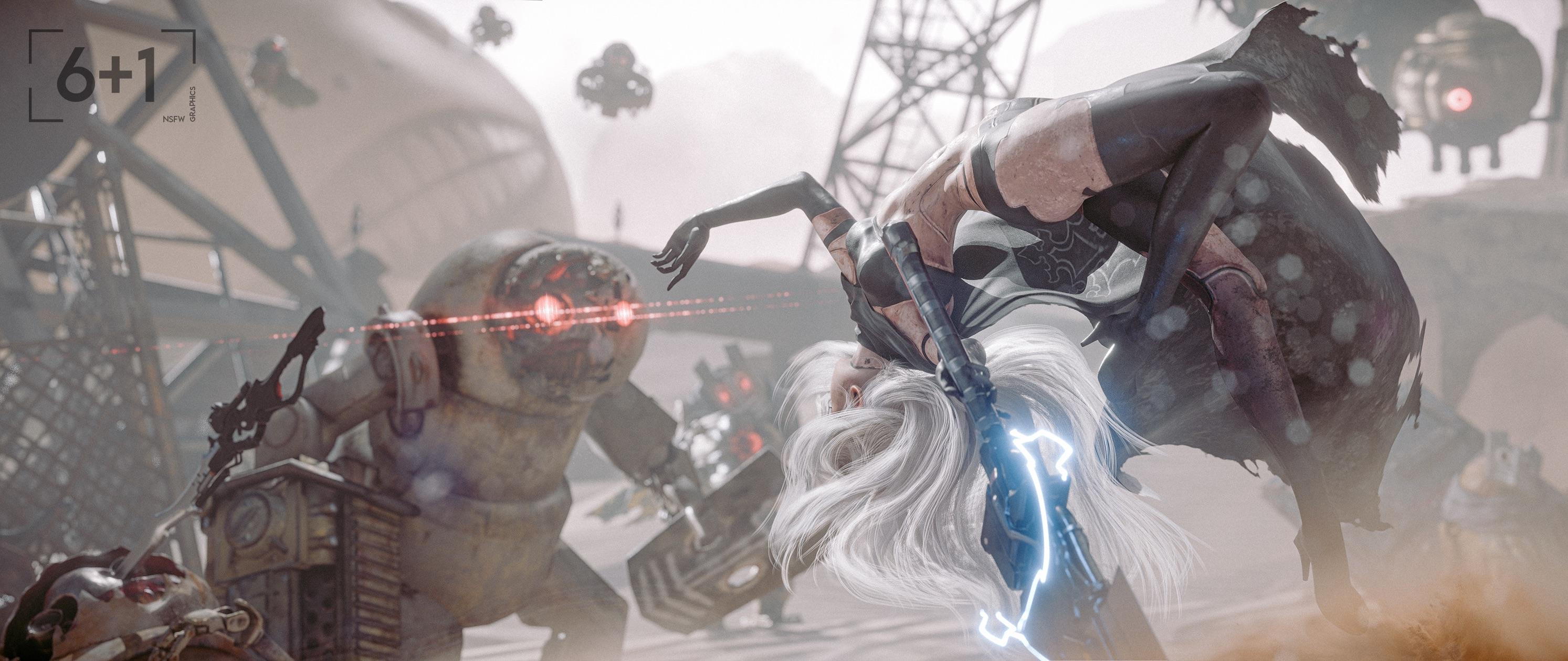 2987x1260 Happy December! Created a wallpaper of A2 inspired by the recent NieR anniversary art