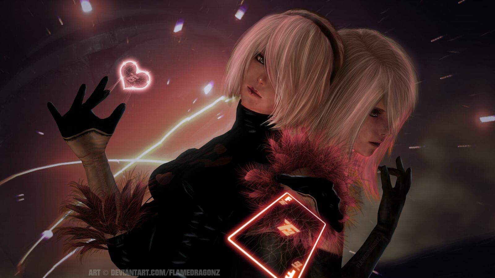 1600x900 Flamedragonz /: Automata 2B and A2