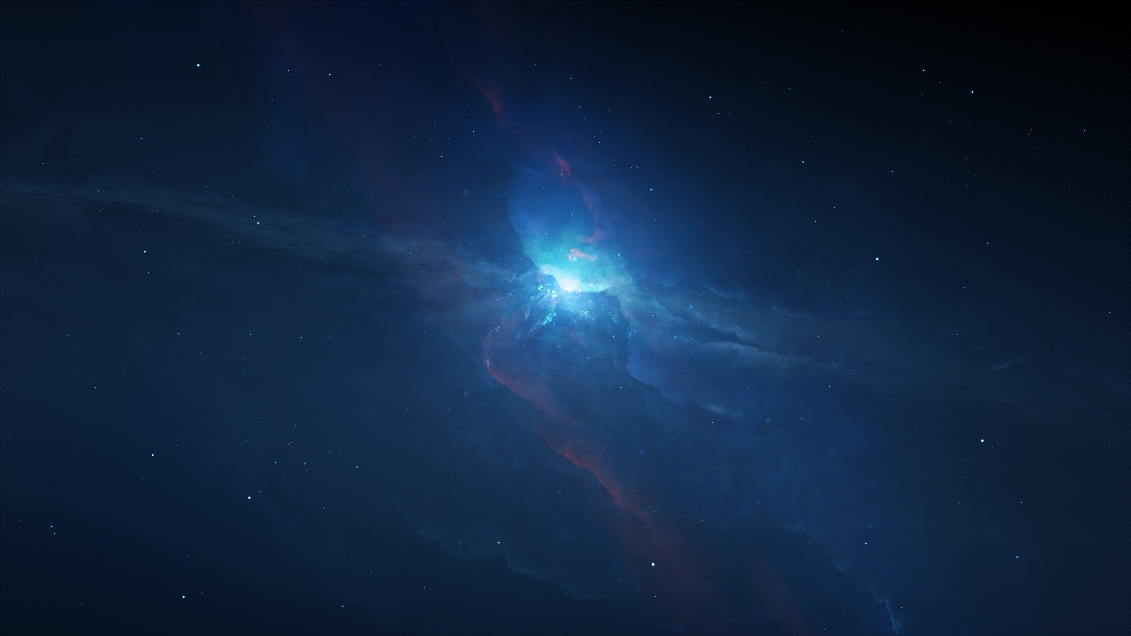 3840x2160 Blue Galaxy [3840x1800]