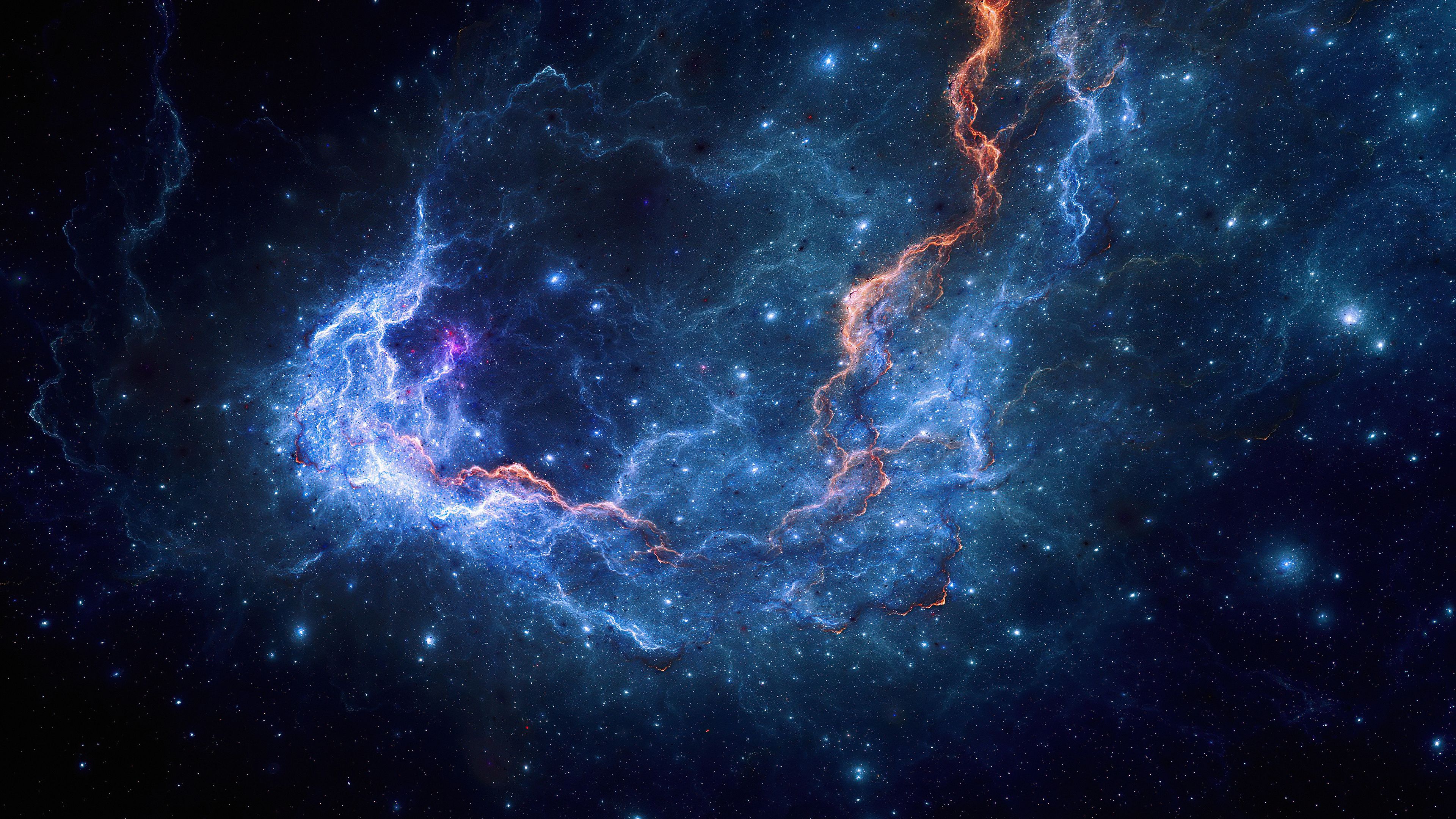 3840x2160 Nebula Stars Space Blue Sky Galaxy 4K HD Galaxy Wallpaper