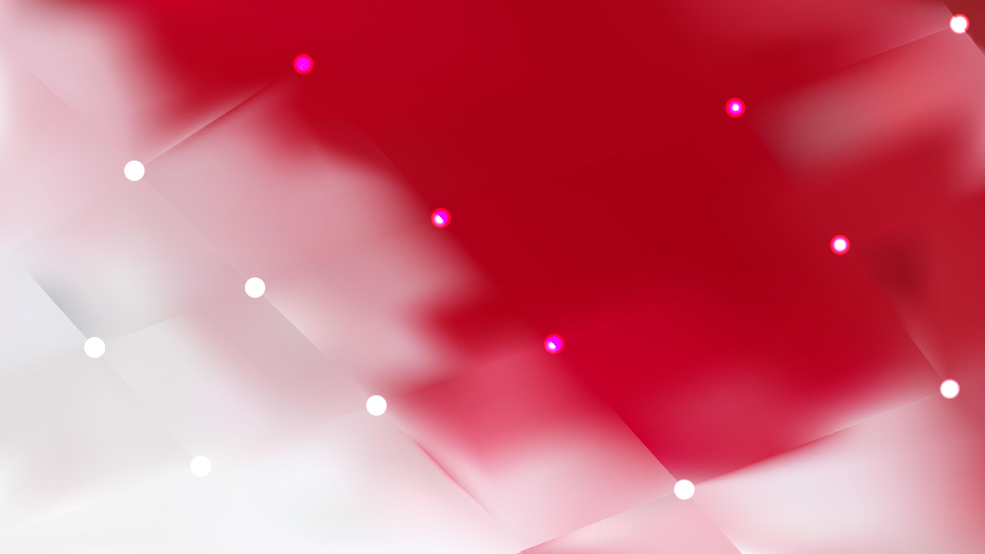 3840x2160 Red and White Abstract Background with Glowing Dots