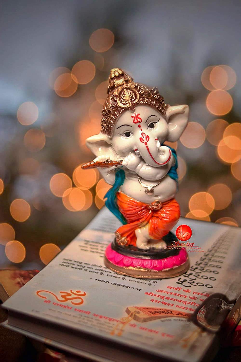 1000x1500 SAUDEEP INDIA, Handcrafted Resine Little Ganesh Sculpture. Showpiece for Home & Office Decor (Flute Ganesh) : Home & Kitchen