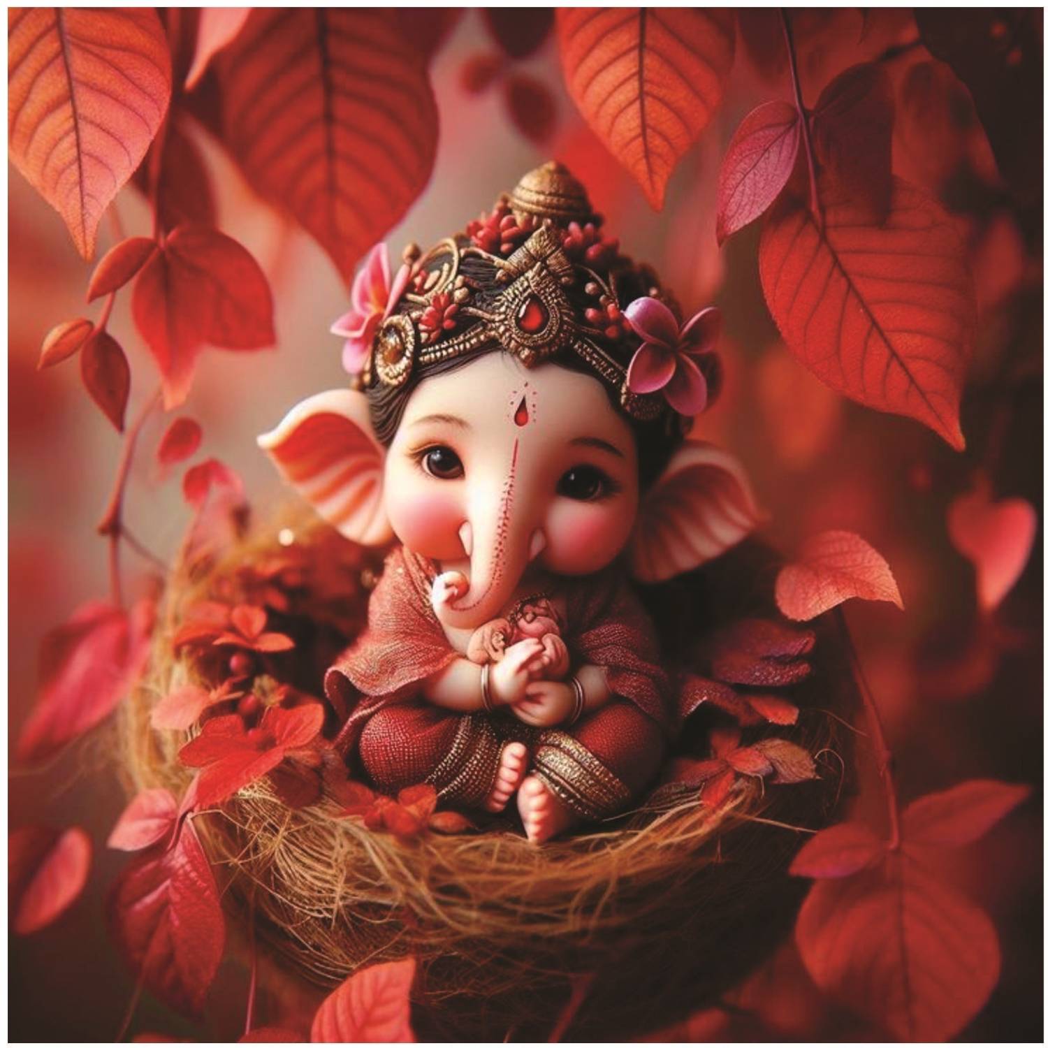 1500x1500 Rc Decor Cute Baby Ganesh God Wall Poster For Pooja Room, Living Room (Size X 40Cm) Vinyl posters in India art, film, design, movie, music, nature
