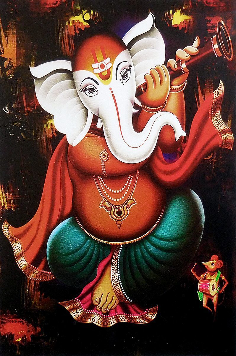 798x1200 Ganesha Playing Shehnai